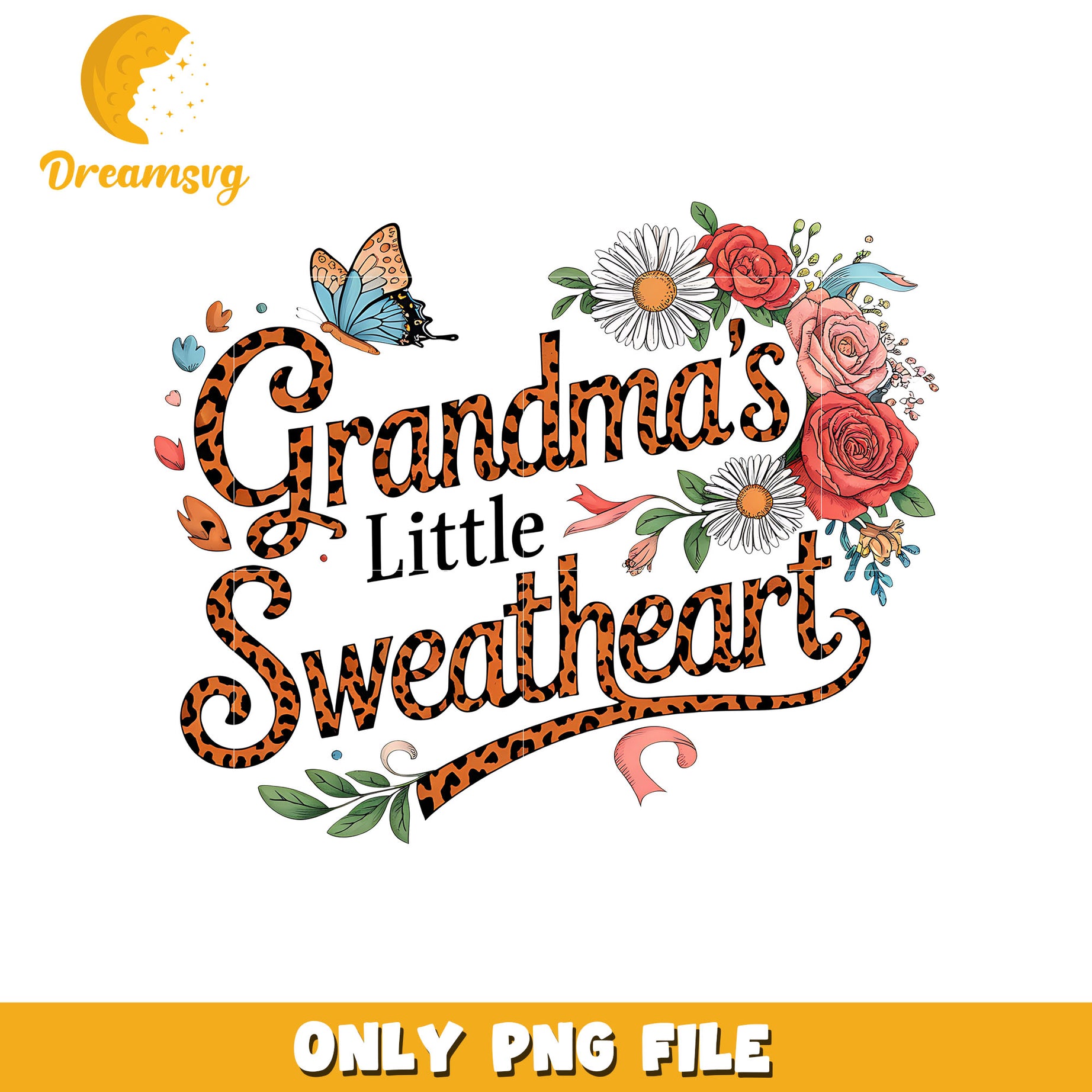 Grandma's little sweet heart png, sweet heart png, valentine png