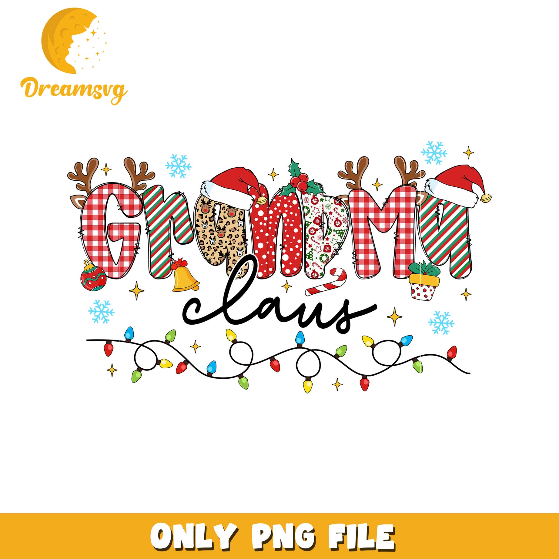 Grandma claus png, white christmas​​​ png, cartoon​ png