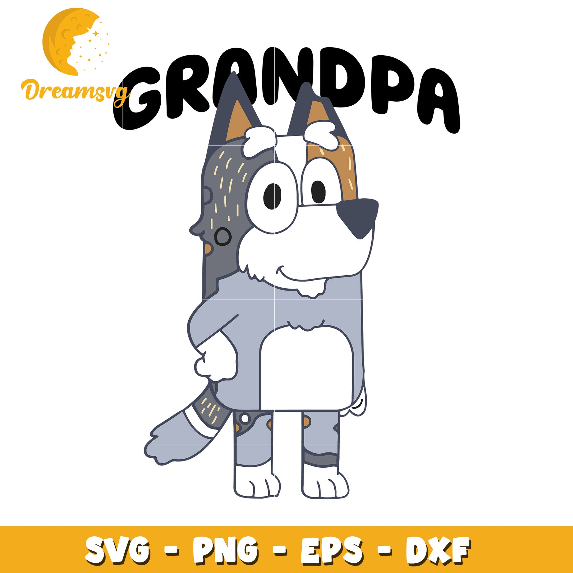 Grandpa Dog SVG PNG EPS DXF Cut File