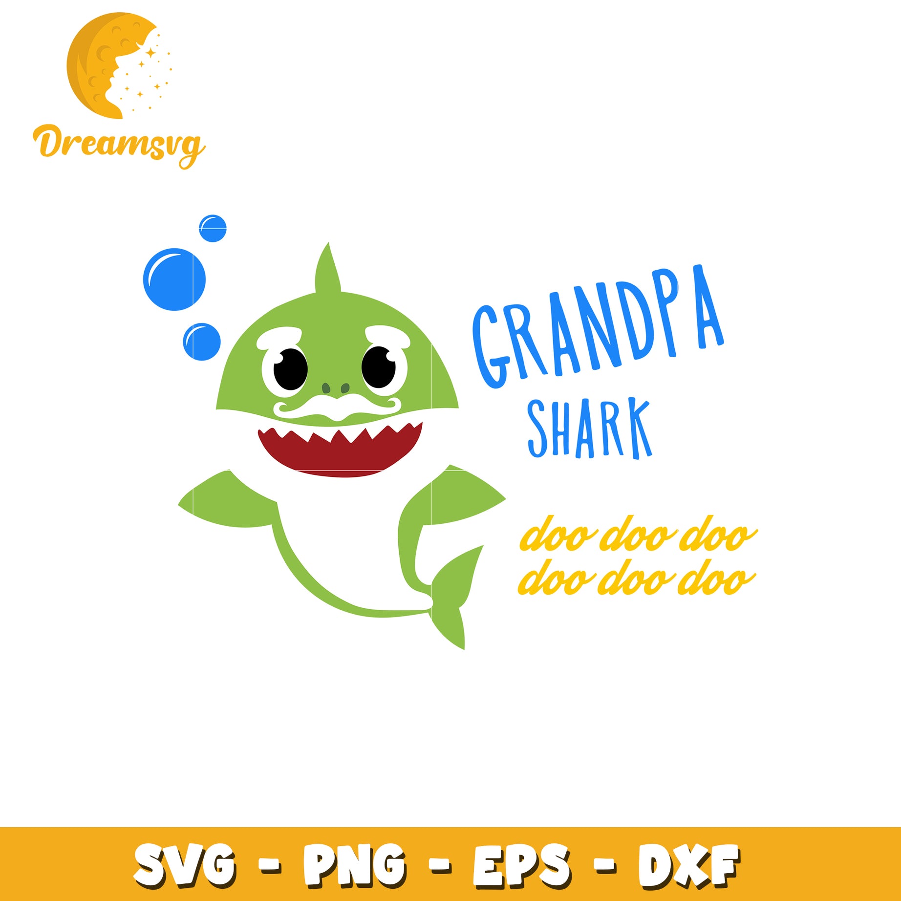 Grandpa Shark SVG Cute Design for DIY Projects and Crafts