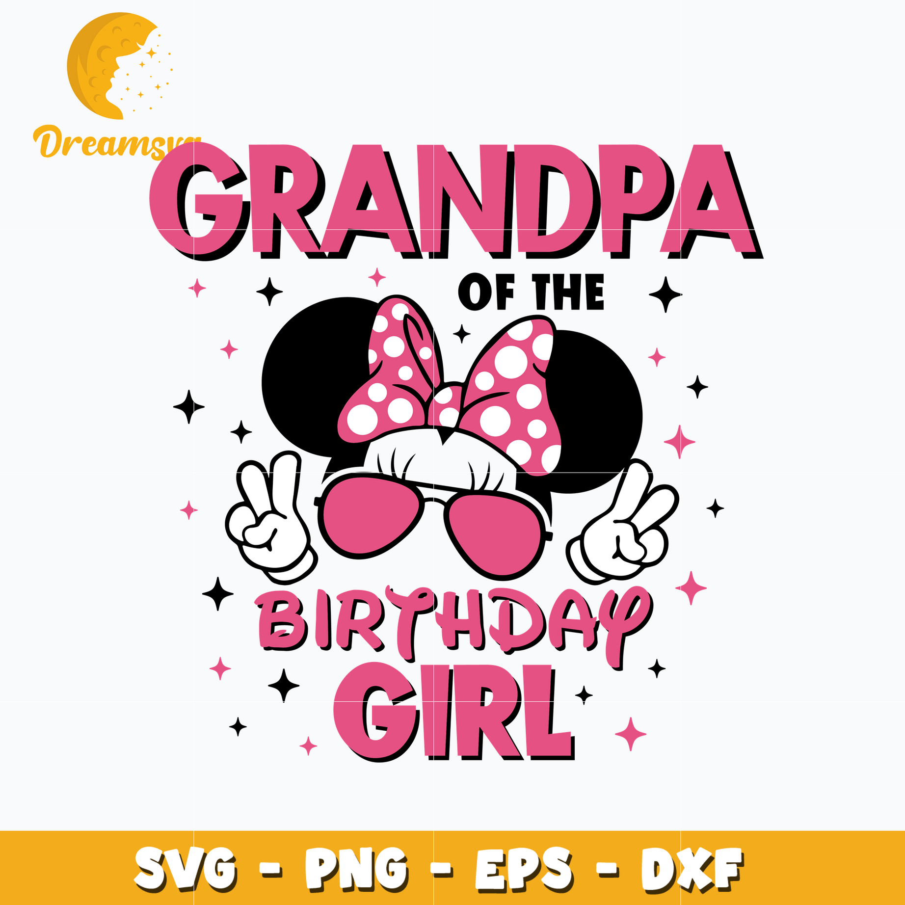 Minnie grandpa of the birthday girl svg