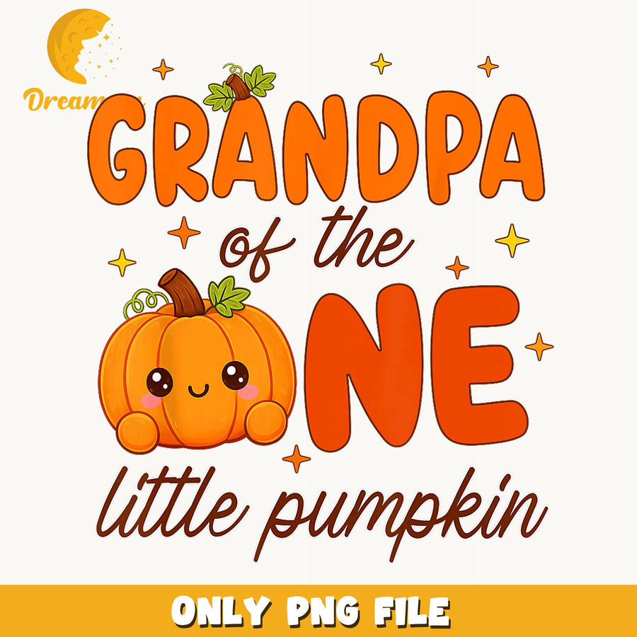 Grandpa Of The One Little Pumpkin PNG, Fall Birthday, Grandpa PNG