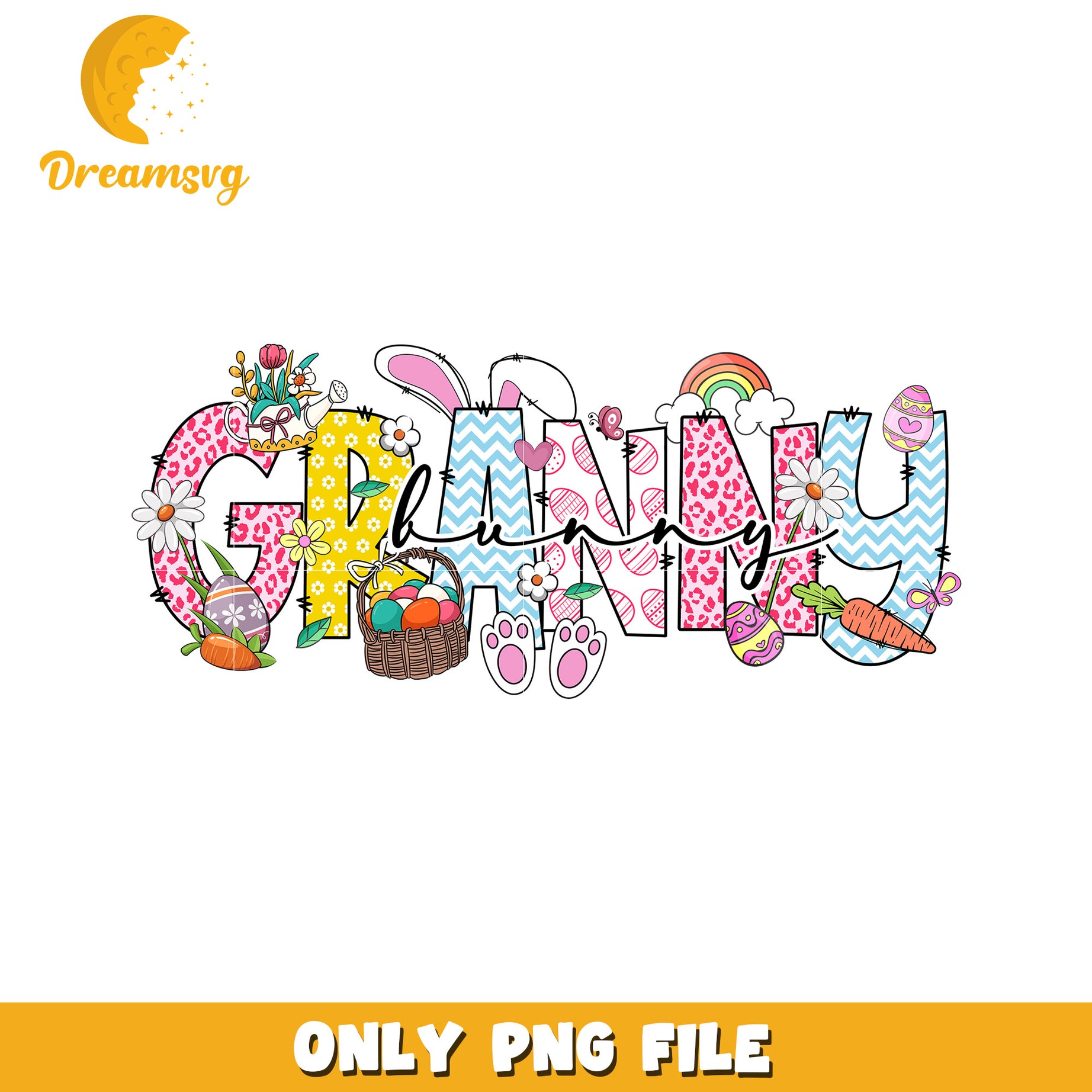 Granny Bunny Easter PNG Design