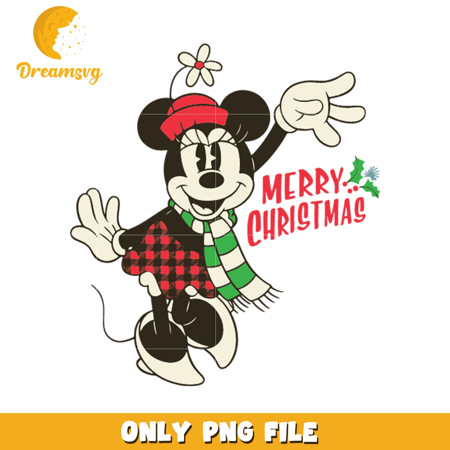 Graphic Design of minnie png, disney characters png, christmas minnie png