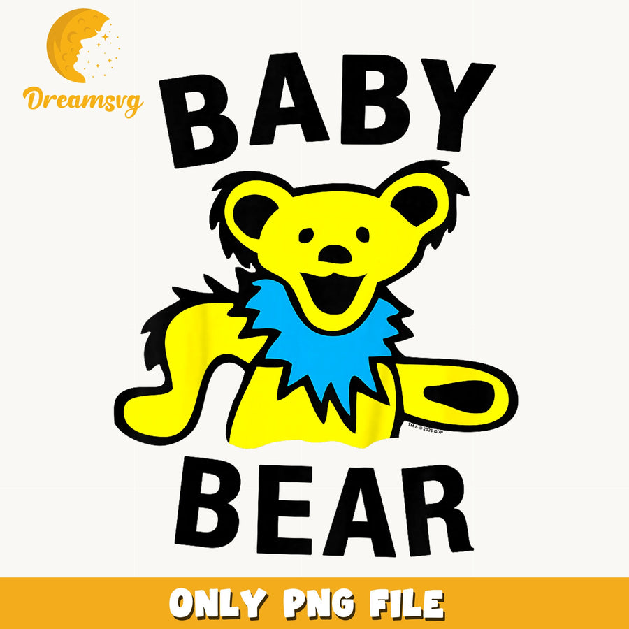 Grateful Dead Dancing Bear Baby Bear PNG, Band Bear Design, Music PNG