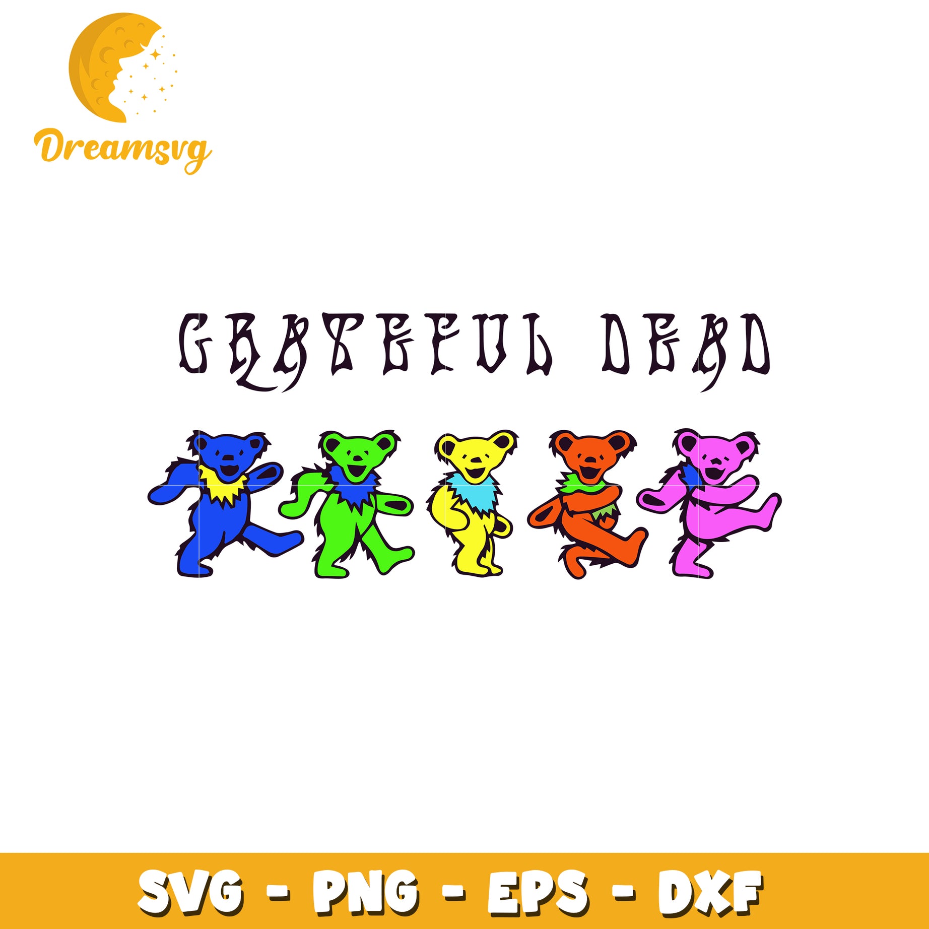 Grateful dead bears colorful svg, Grateful dead svg, bears svg