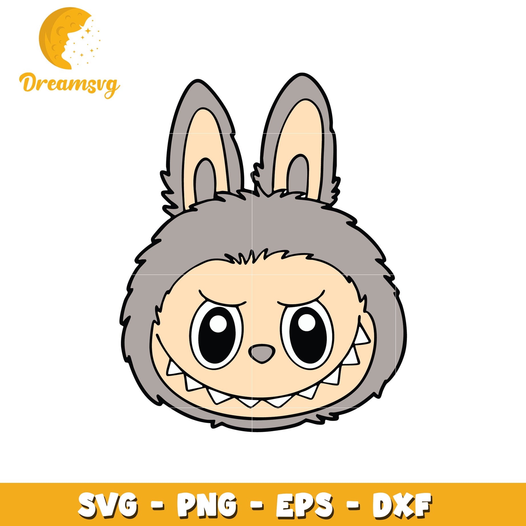 Gray labubu head labubu svg, secret labubu svg, labubu amazon svg