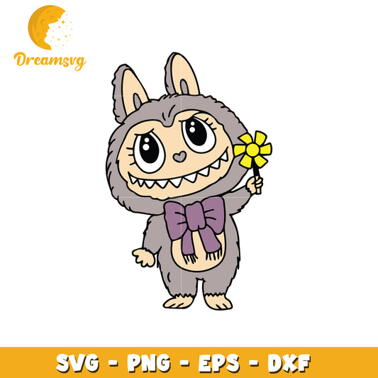 Gray labubu svg, hehe labubu svg, labubu monster​ svg