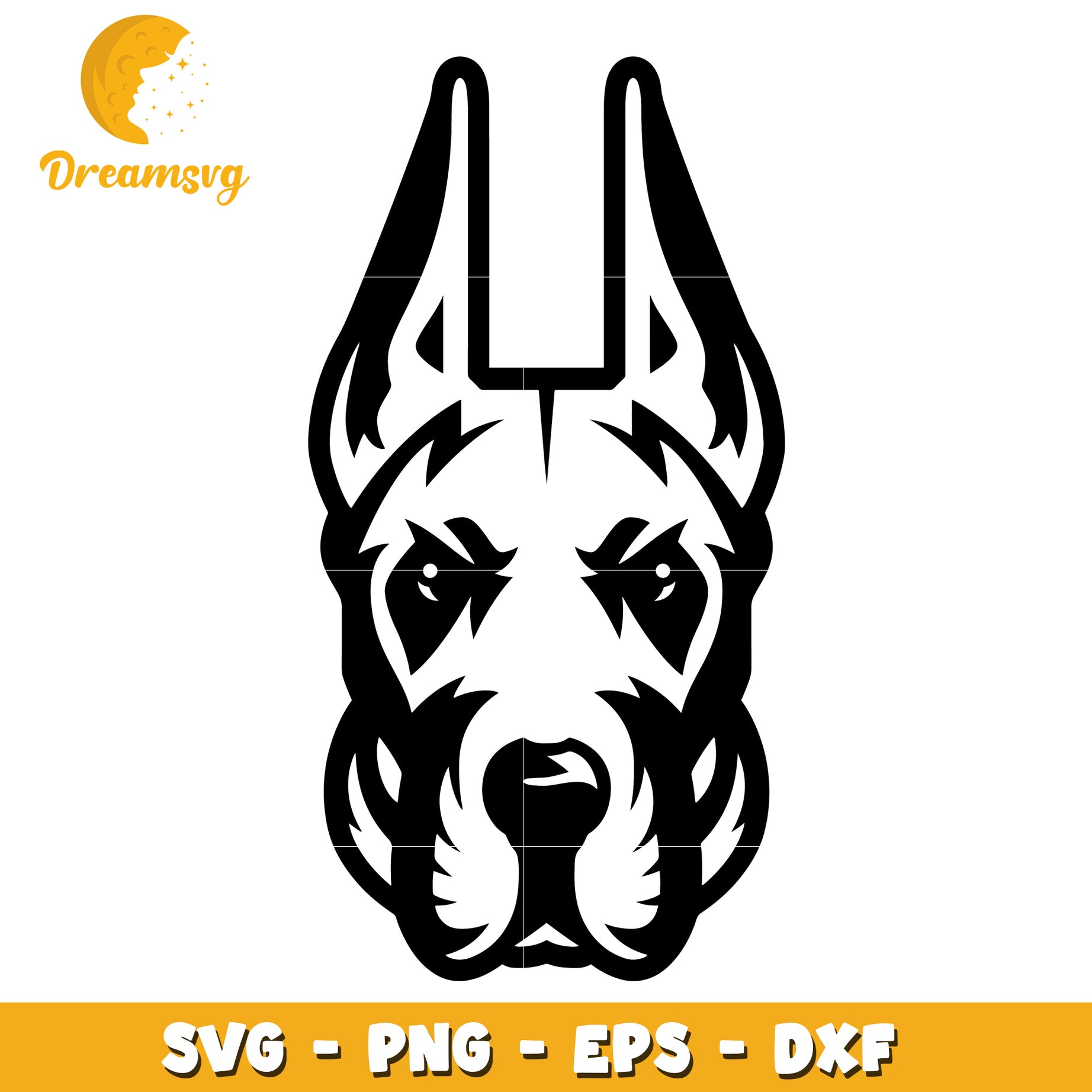 Great Dane SVG PNG EPS DXF Dog Head