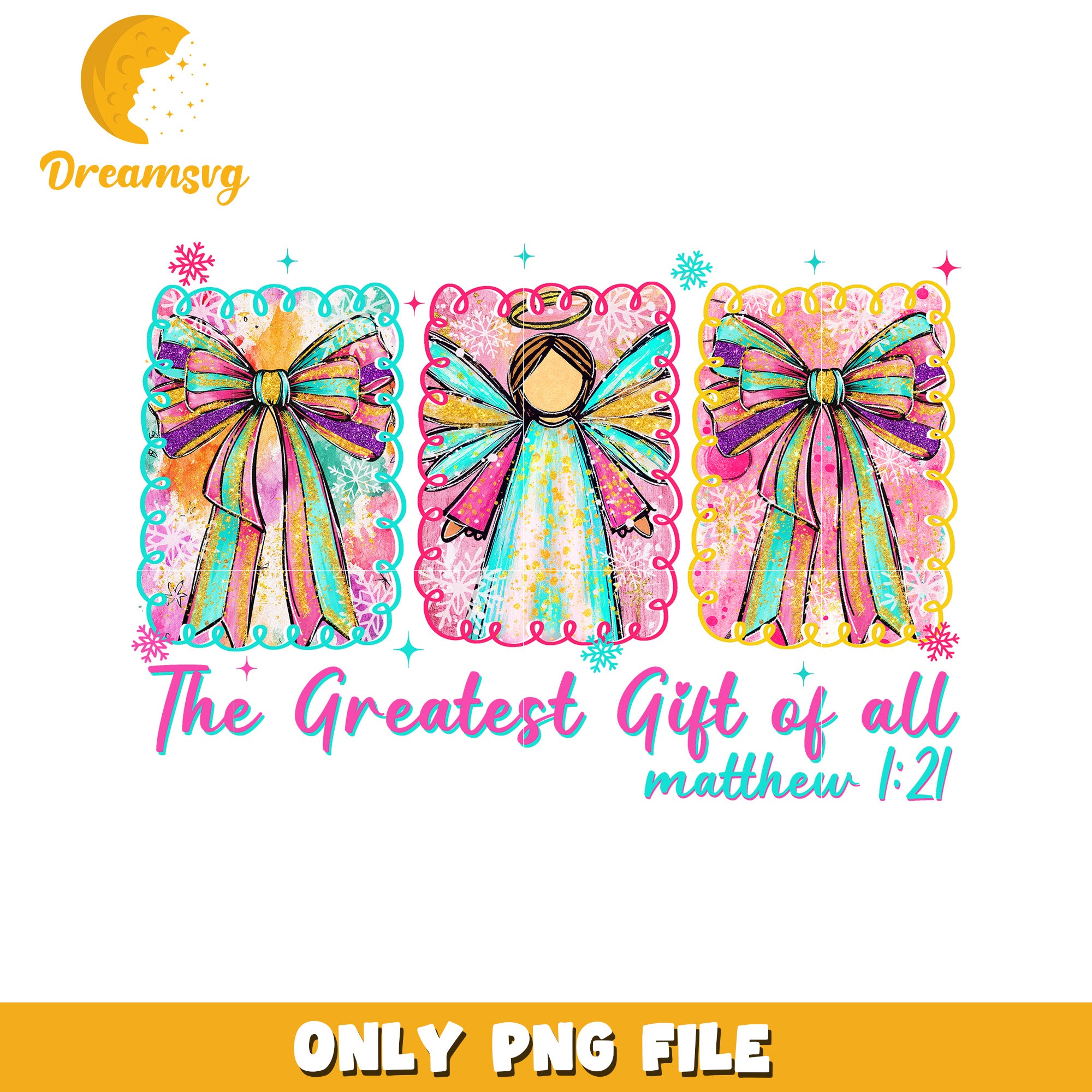 Greatest Gift of all png, white christmas​​​ png, cartoon​ png