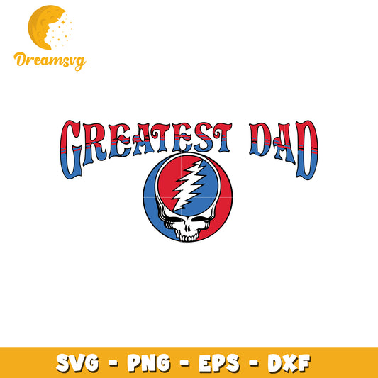 Greatest dad skull design svg, skull design svg, logo svg