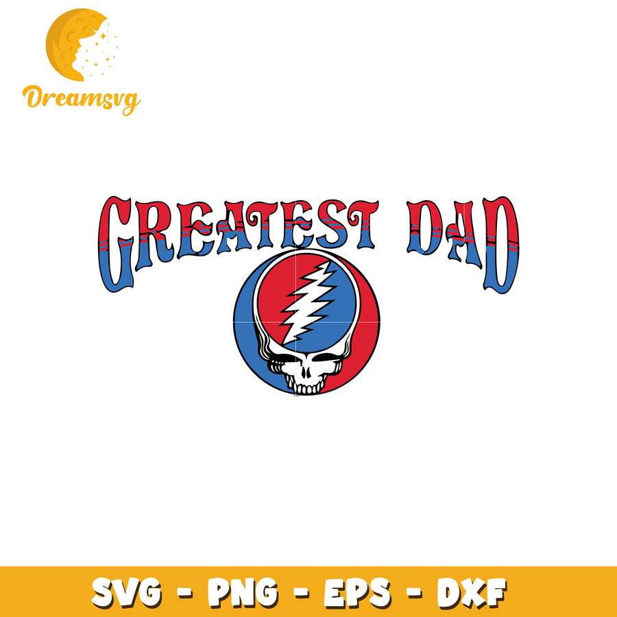 Greatest dad skull design svg, skull design svg, logo svg