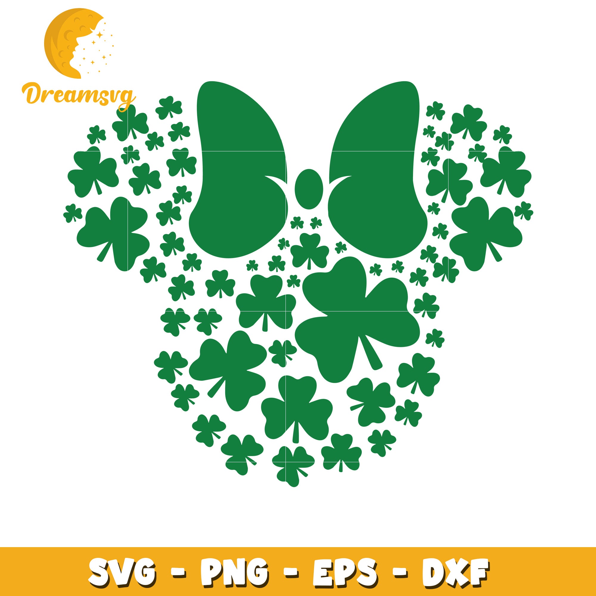 Green Butterfly and Shamrock Heart SVG Clipart for Crafts
