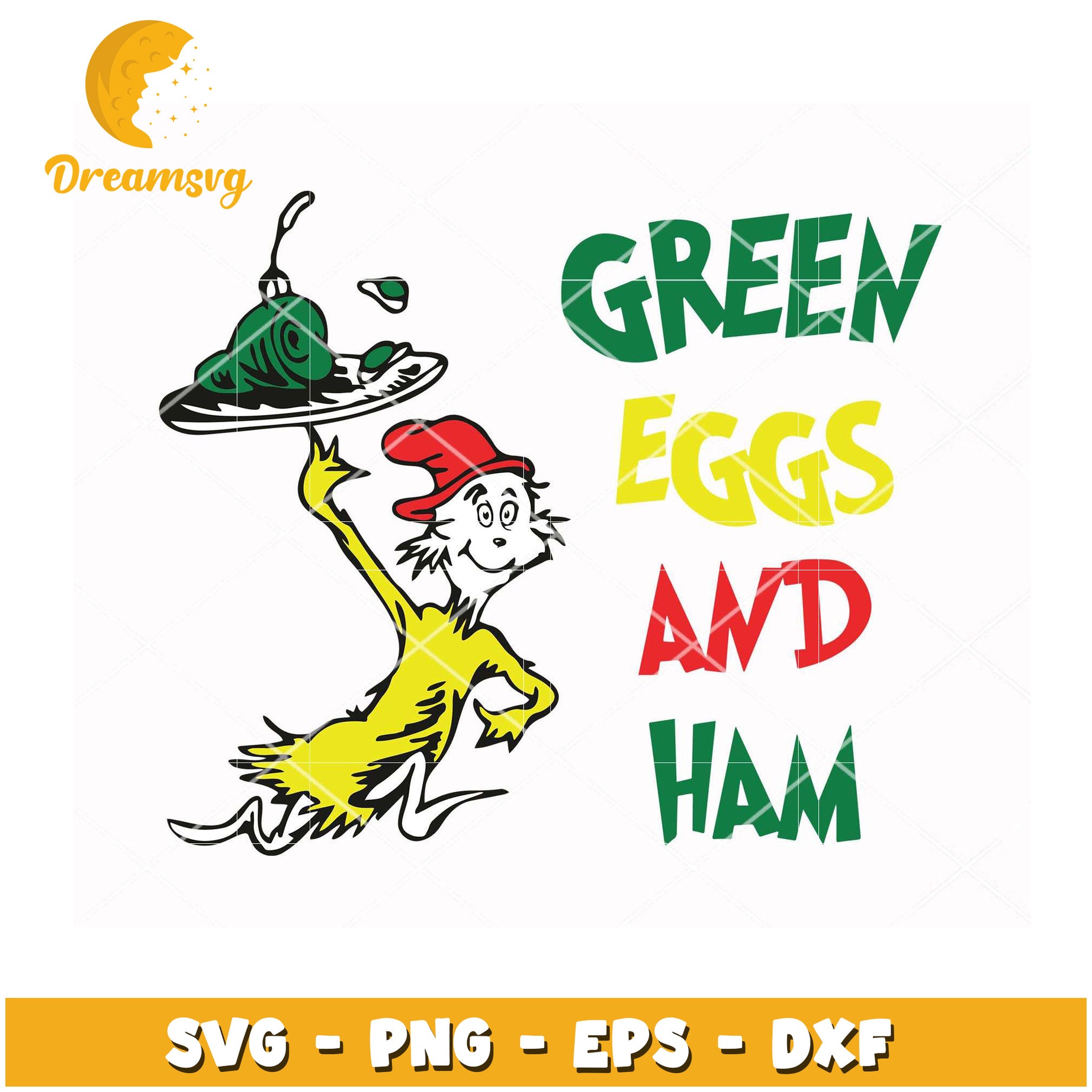 Green Eggs and Ham SVG Cut File Instant Download