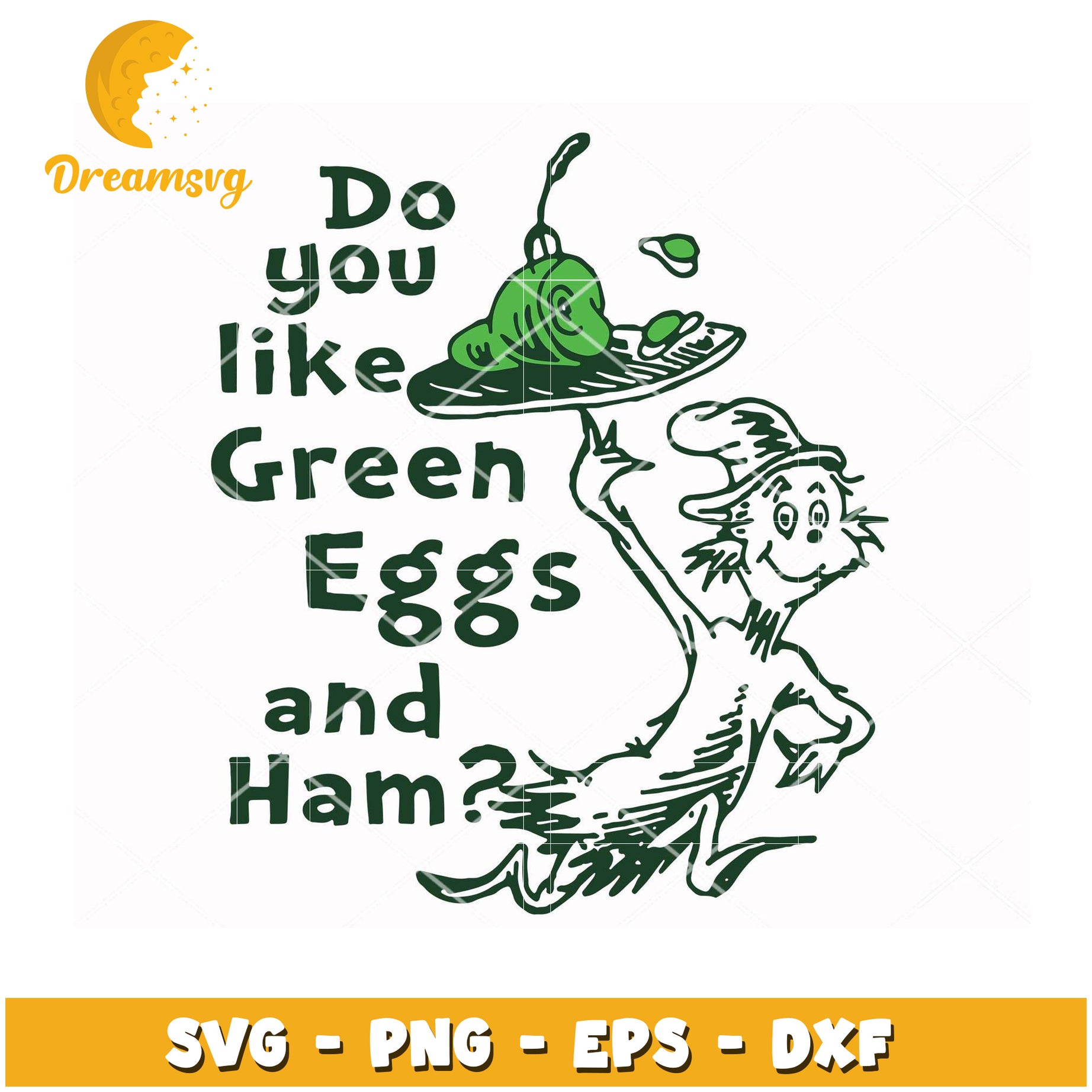 Green Eggs and Ham SVG Design Fun Instant Download for Crafts