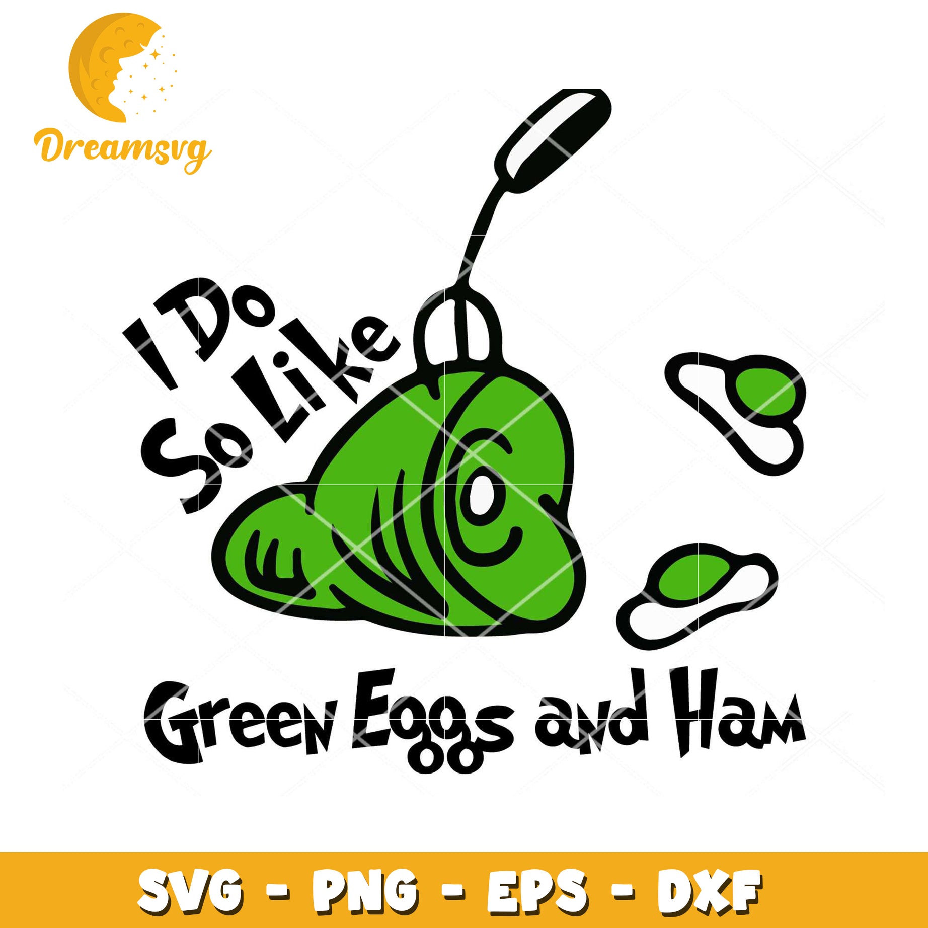 Green Eggs and Ham SVG Design for Instant Download Fun Art