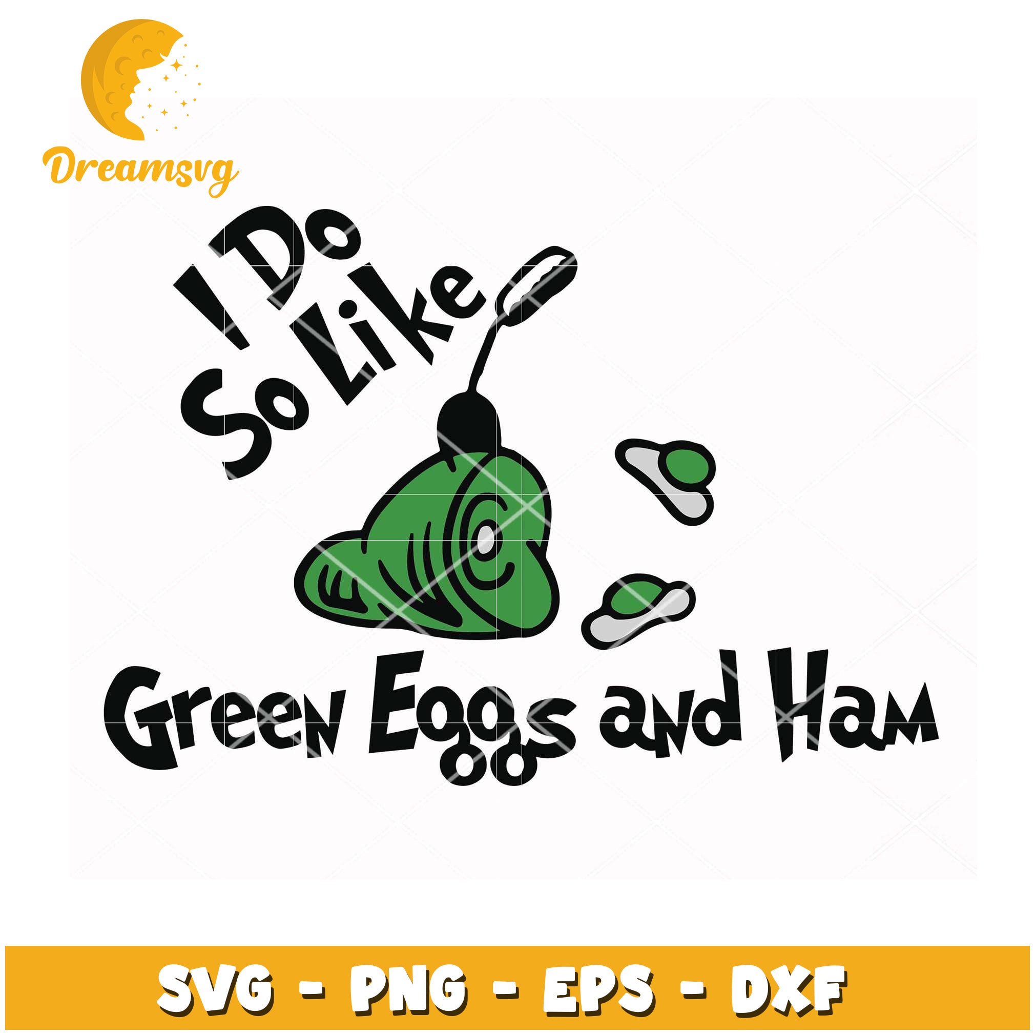 Green Eggs and Ham SVG Digital Download for Crafts and Decor