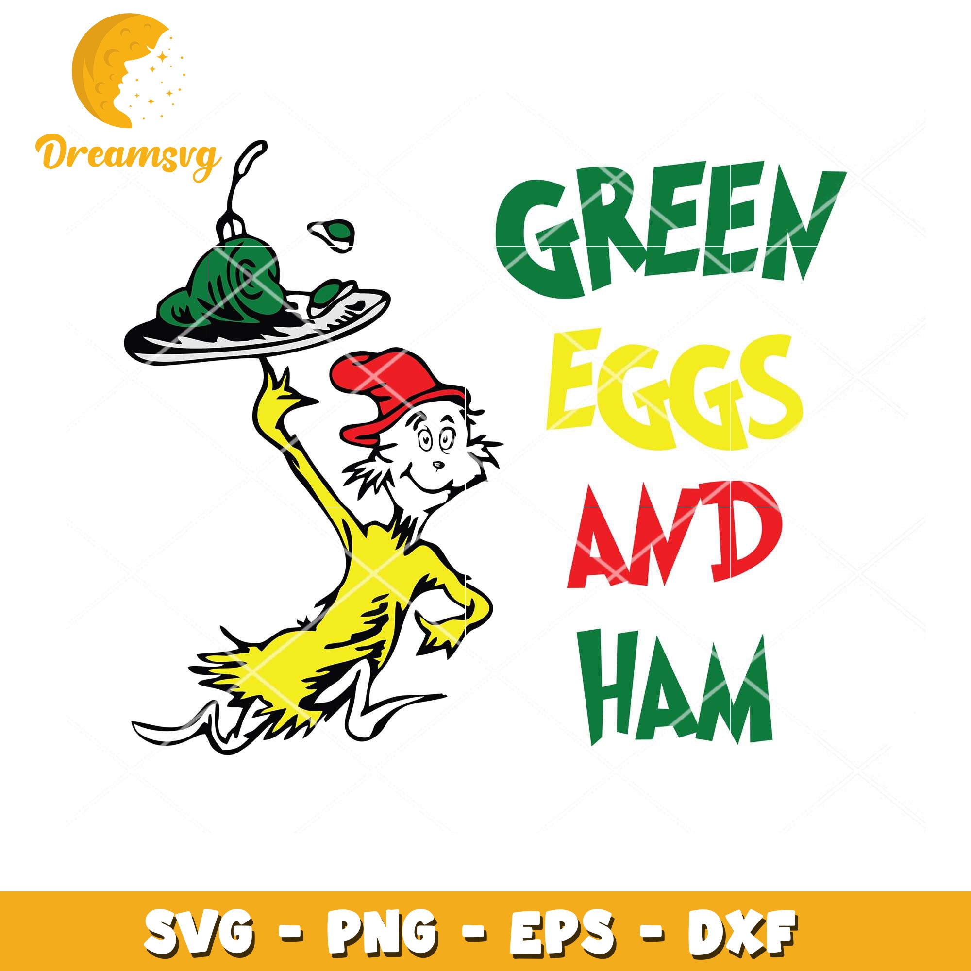 Green Eggs and Ham SVG Download for Fun Kids Crafts Design