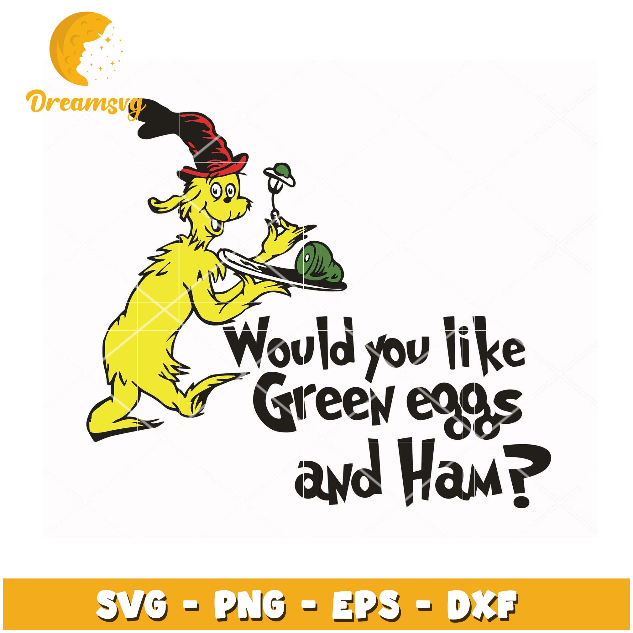 Green Eggs and Ham SVG Fun Illustrated Kitchen Decor Design