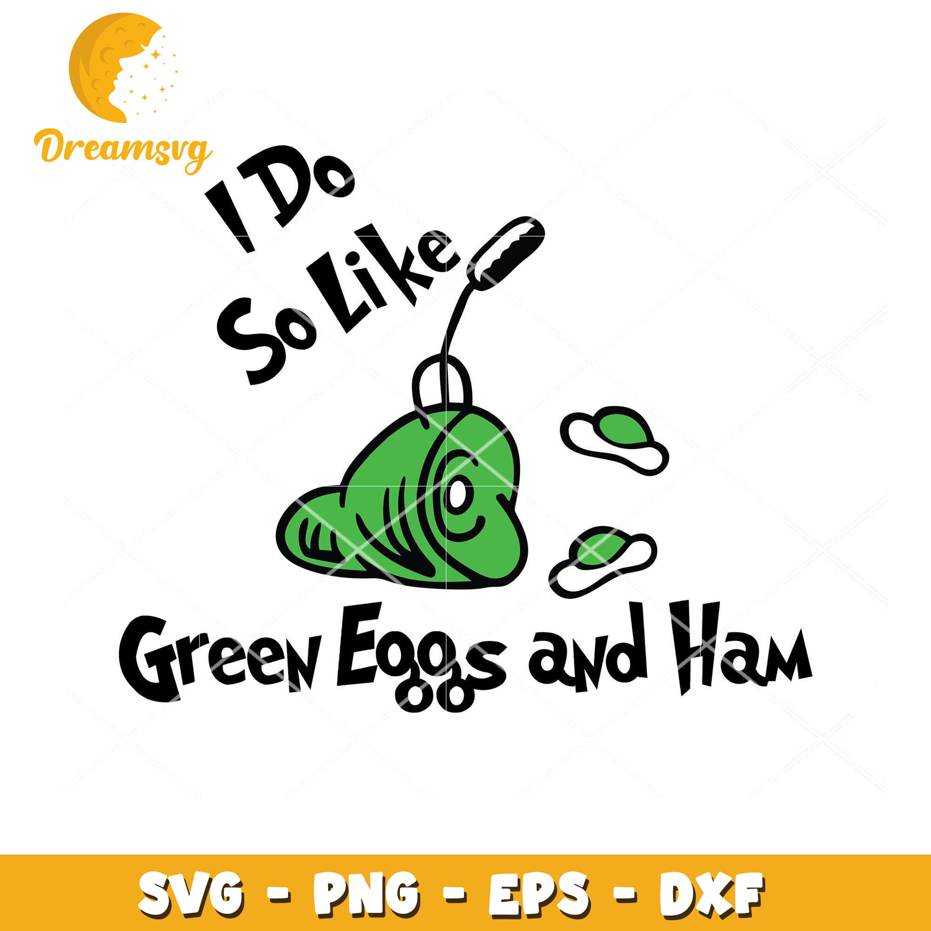Green Eggs and Ham SVG Instant Download Fun Fishing Design