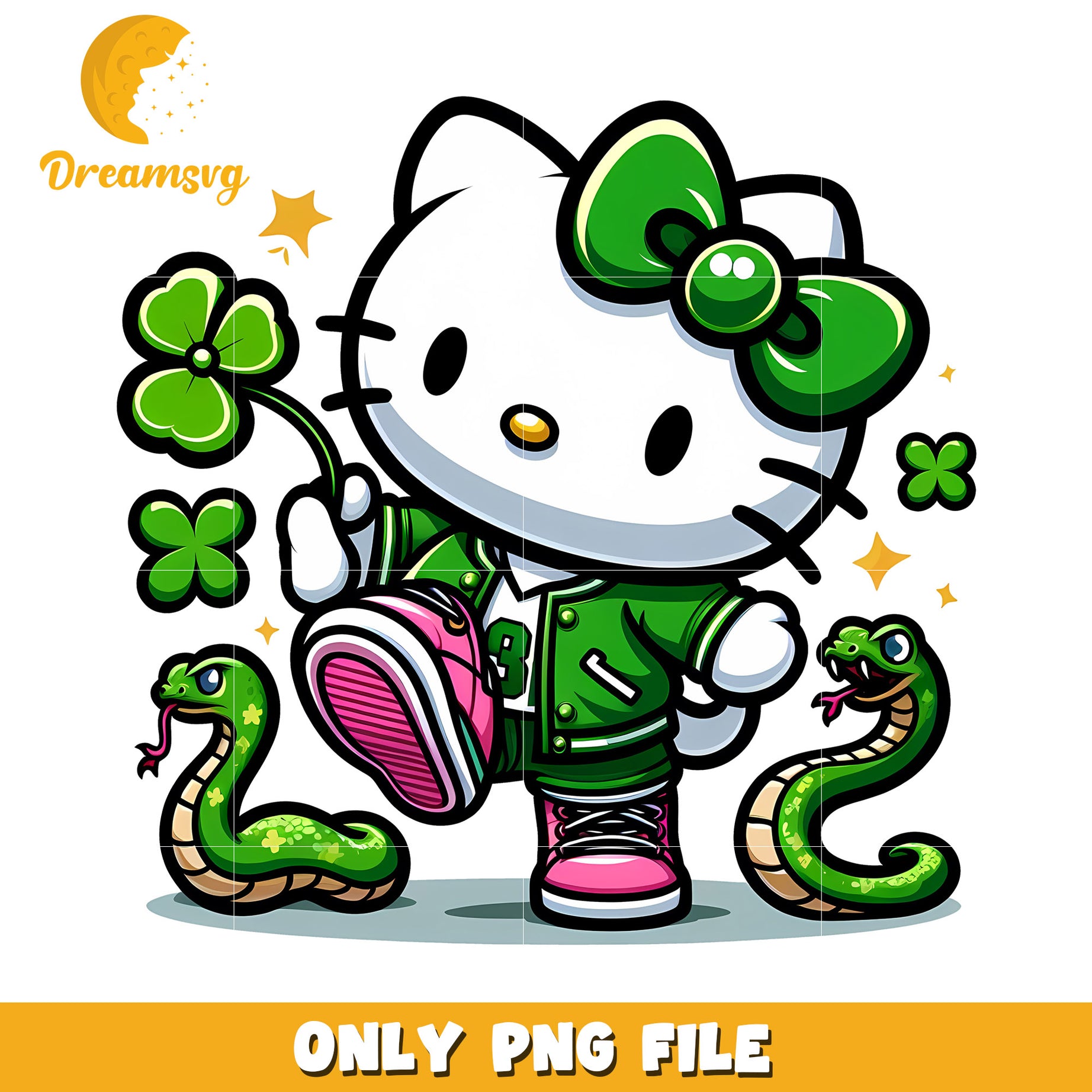 Green Hello Kitty PNG St Patrick's Day