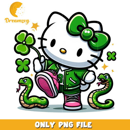 Green Hello Kitty PNG St Patrick's Day