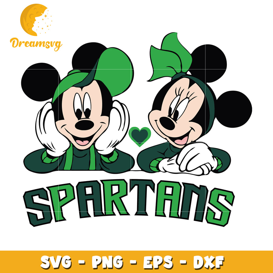 Green Spartan Mickey Minnie SVG Cut File