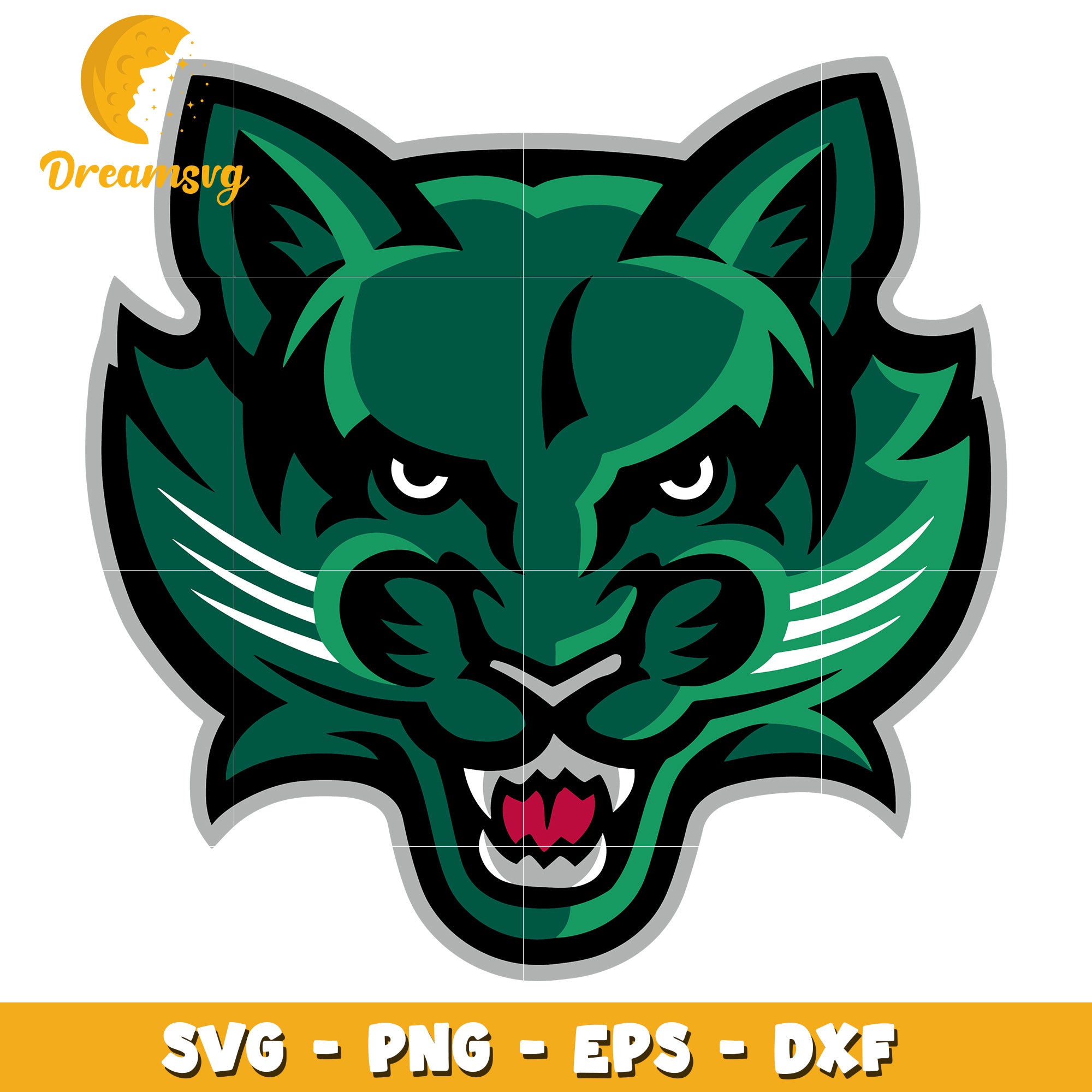 Green Tiger Mascot SVG PNG EPS DXF