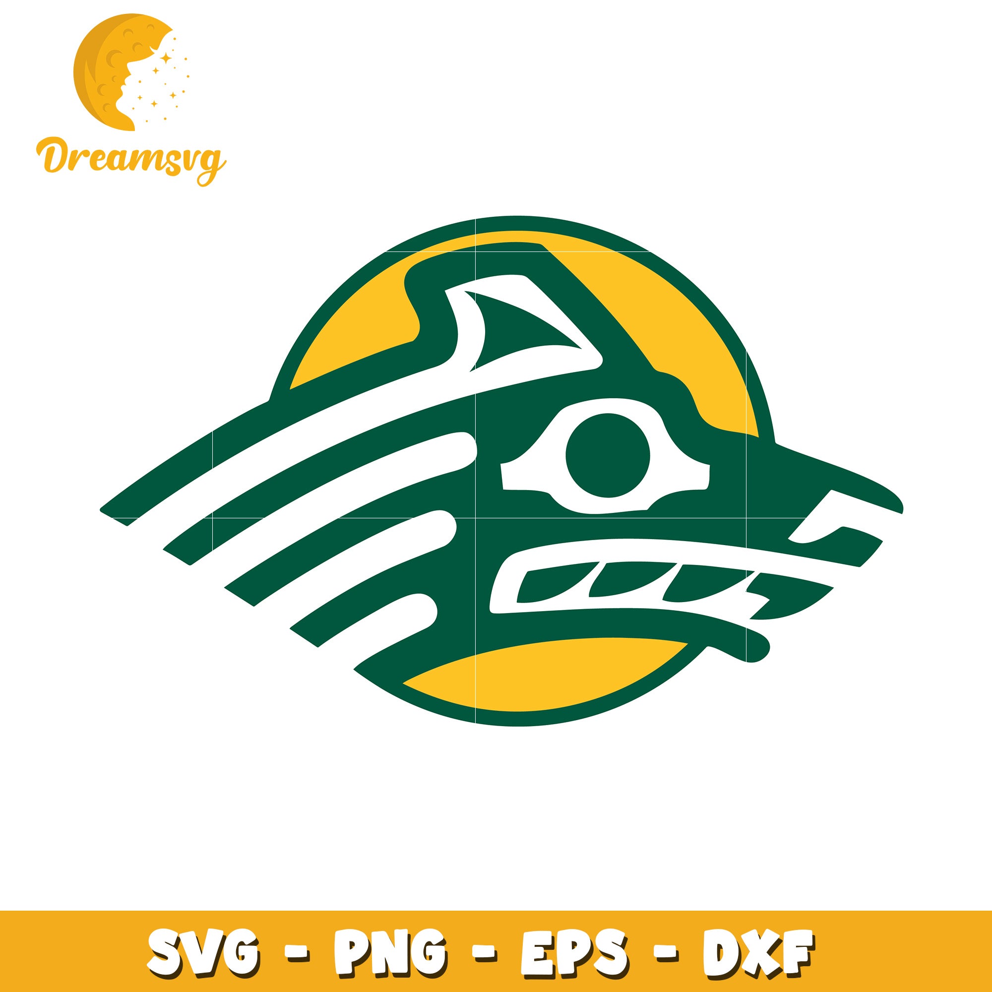 Green Wolf Head SVG PNG EPS DXF