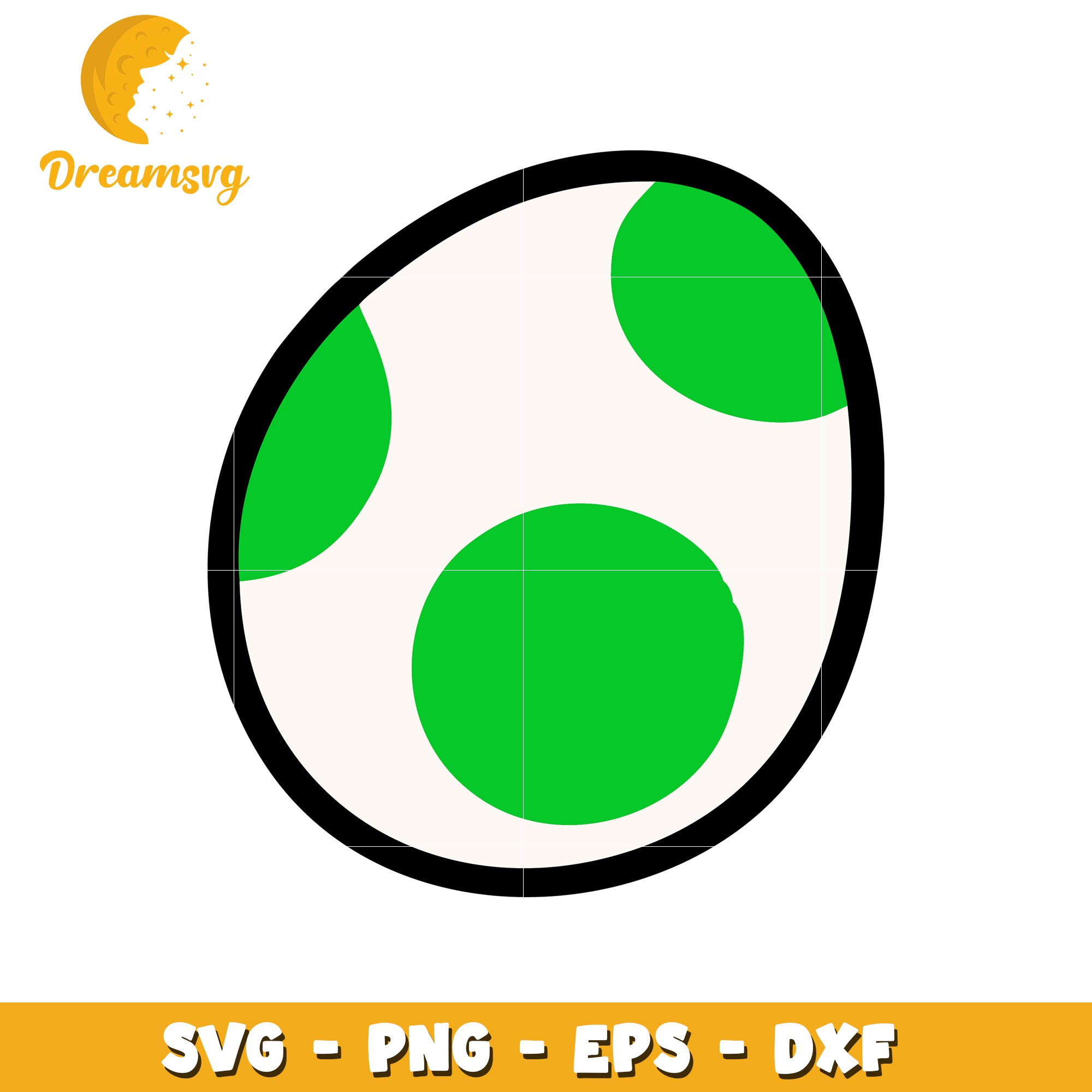Green Yoshi Egg SVG Cut File
