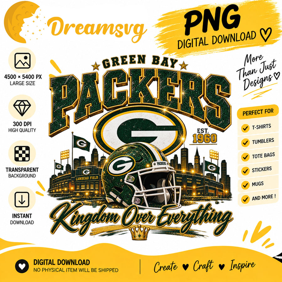 Green Bay Packers Kingdom Over Everything Lambeau Field PNG