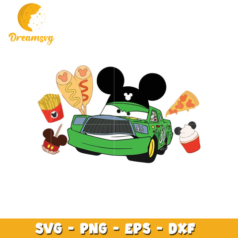 Green car mustache svg, disney svg, cars movie characters svgm