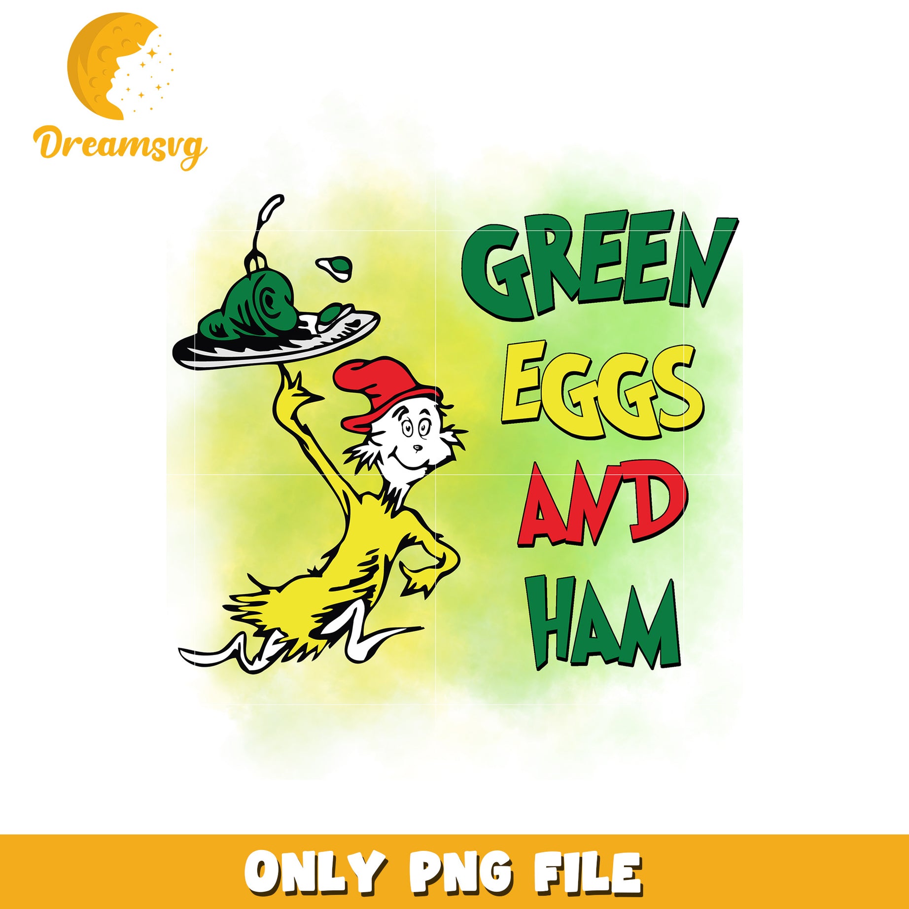 Green eggs and ham font design png, dr seuss cast png, cartoon png