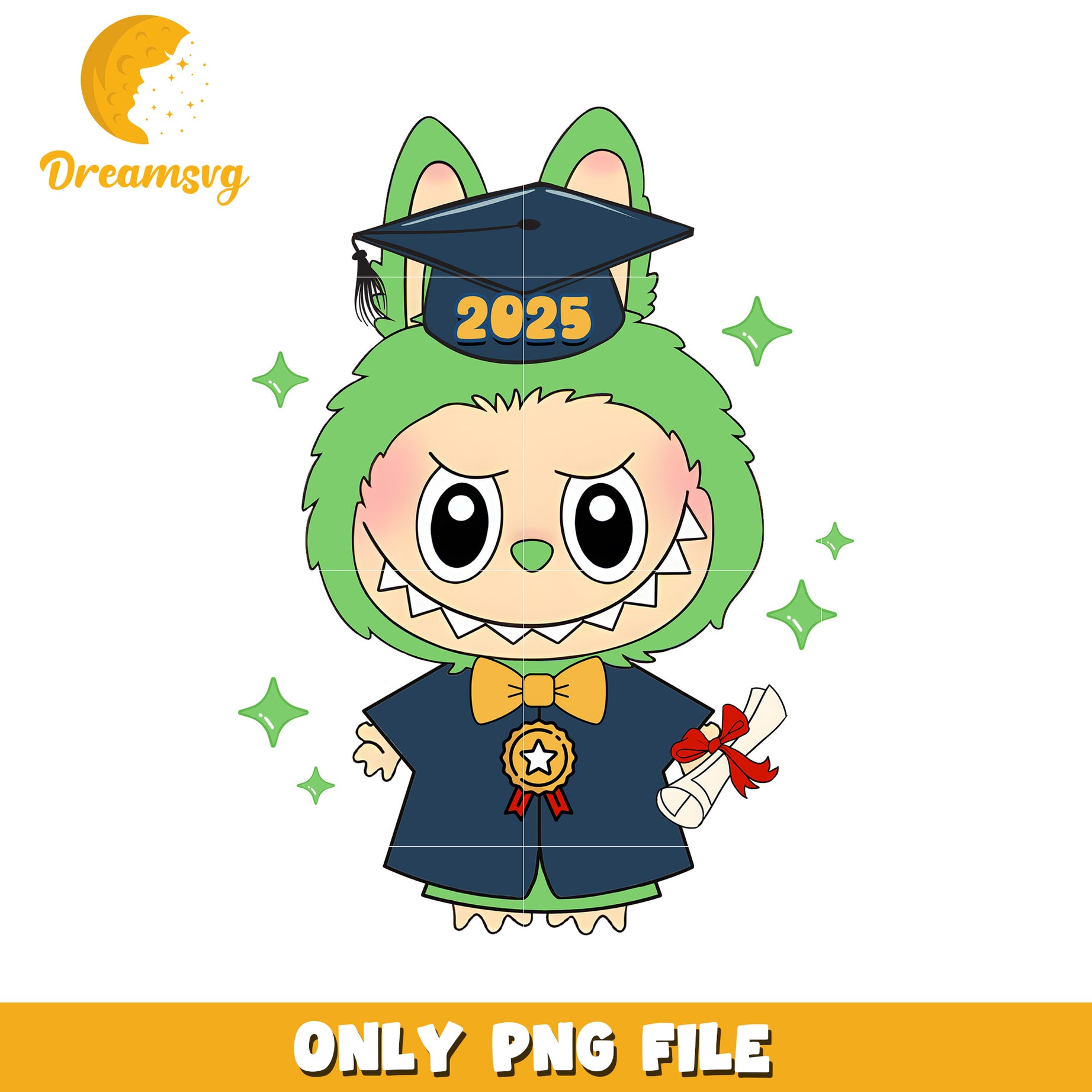 Green labubu graduate png, labubu clothes​ png, labubu macaron png