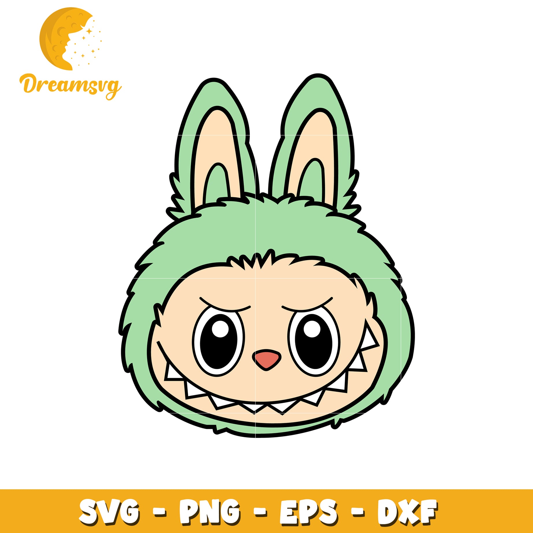 Green labubu head svg, popmart labubu svg, labubu dolls svg
