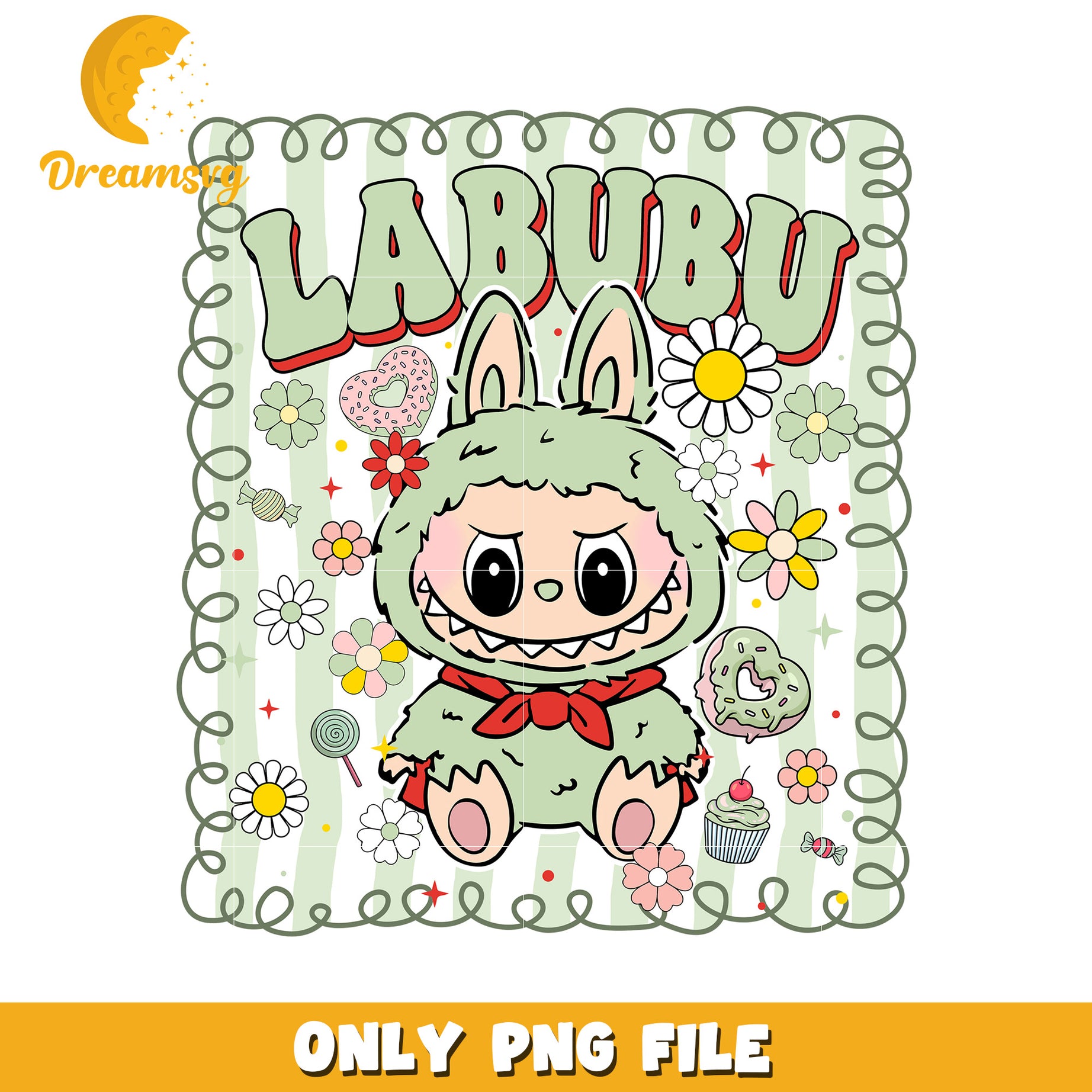 Green labubu png, popmart usa png, labubu keychain​ png