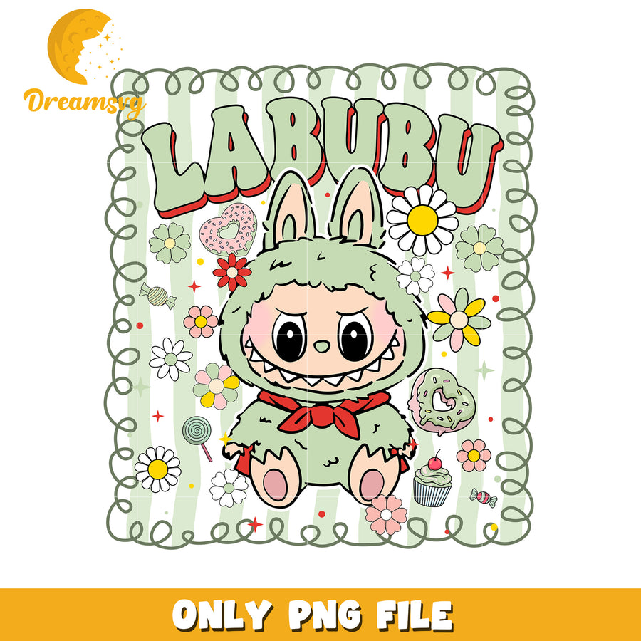 Green labubu png, popmart usa png, labubu keychain​ png