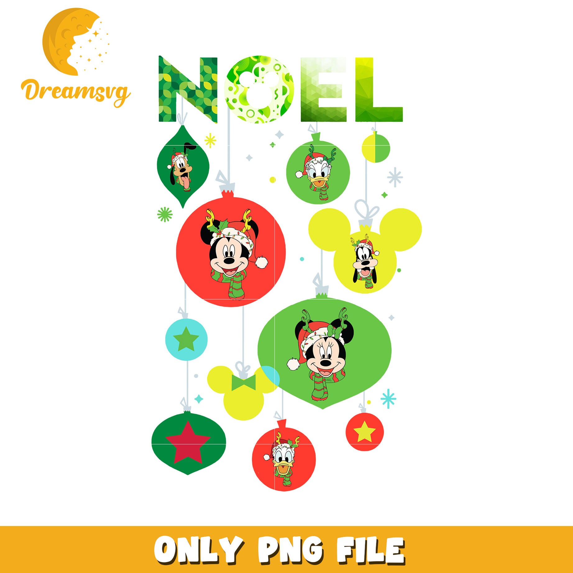 Green noel png, disney celebration png, christmas dream png