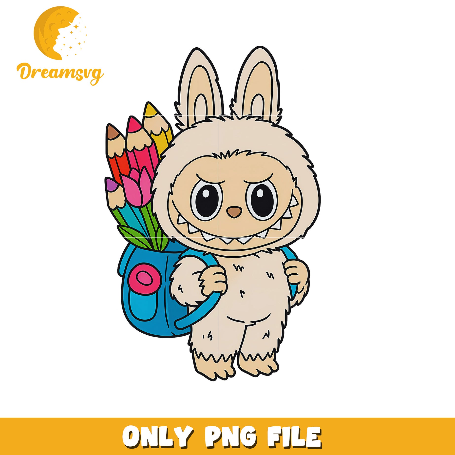 Grey labubu go to school png, labubu characters​ png, labubu wallpaper png