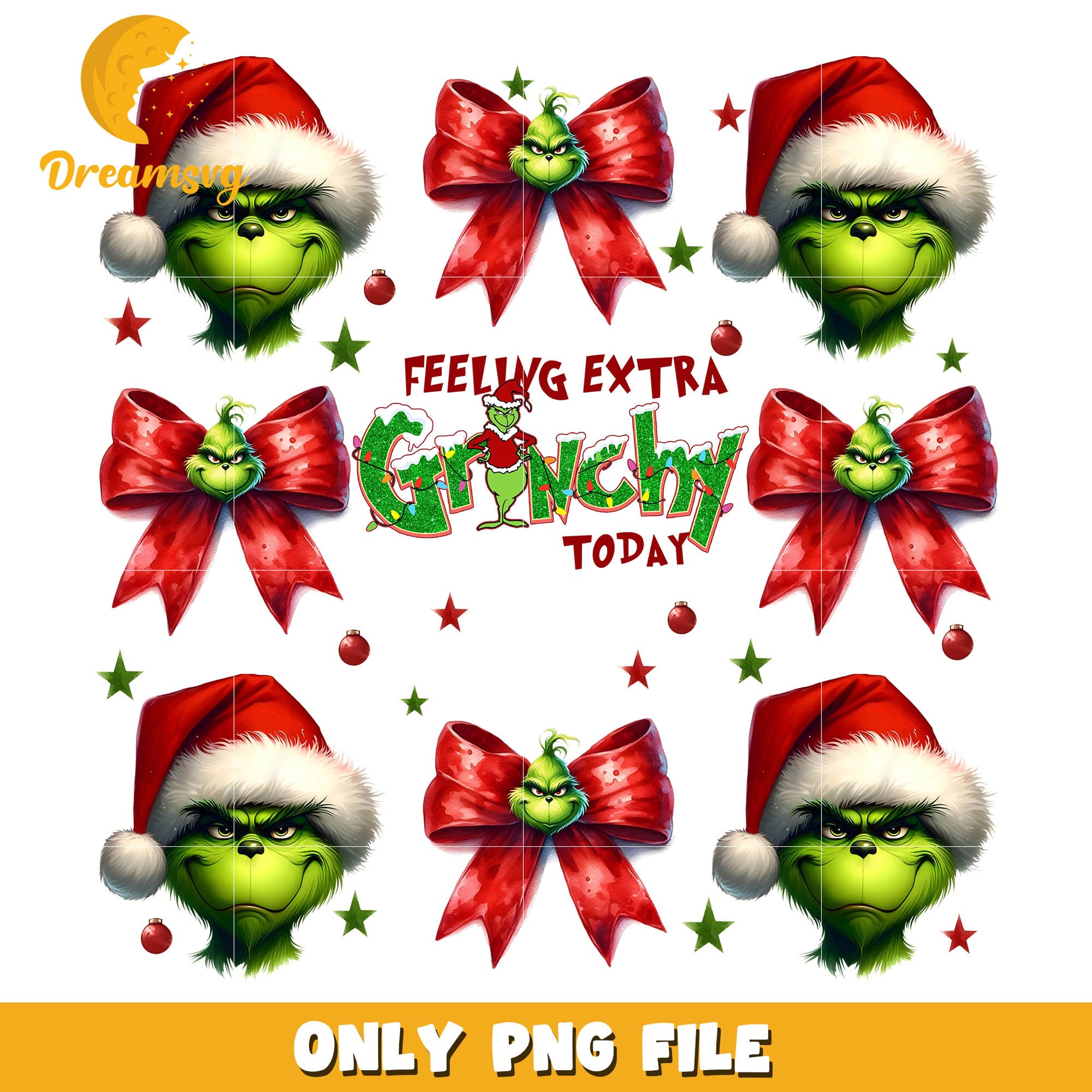 Grich bow feeling extra christmas png, grinch im feeling​ png