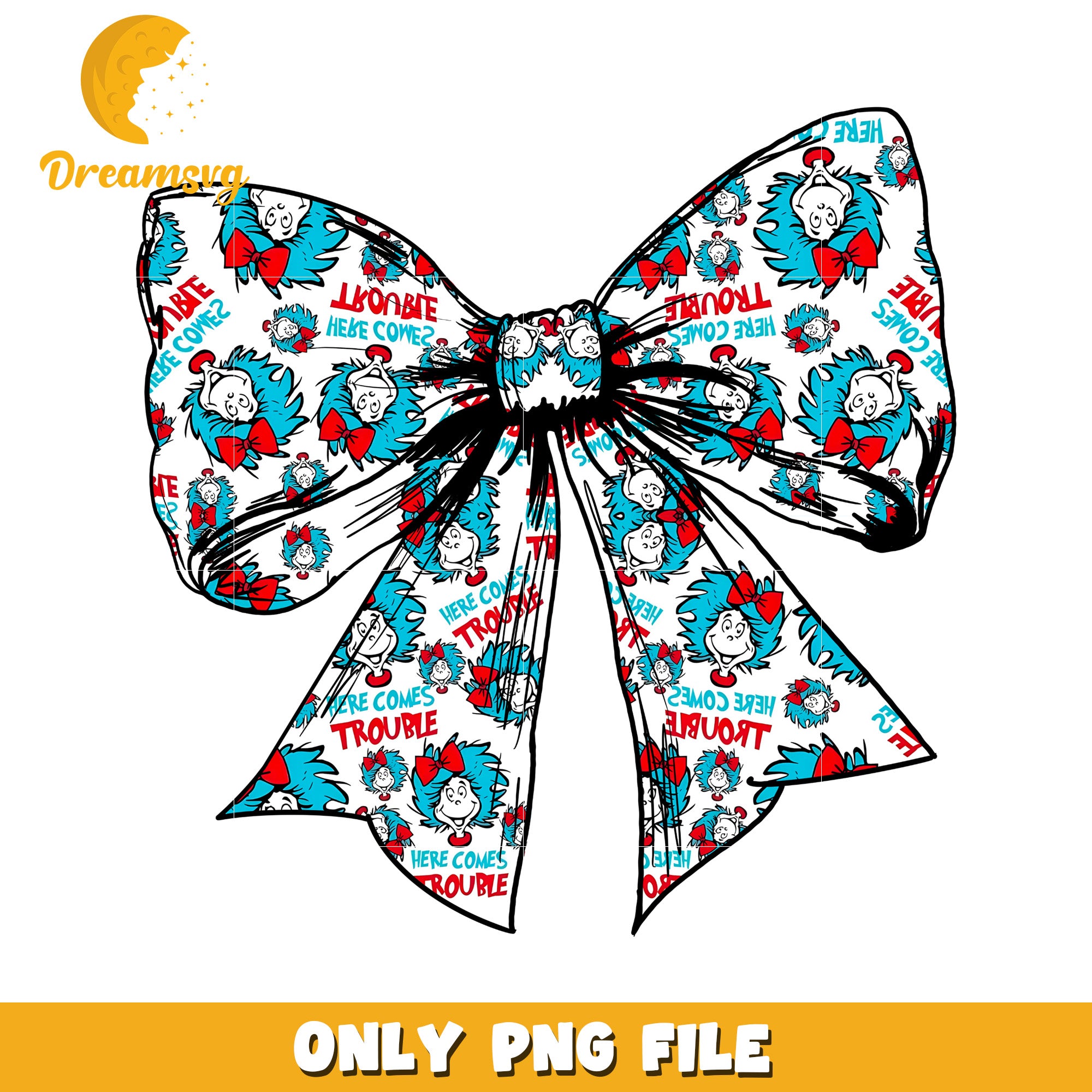 Grinch Bow PNG Sublimation Design