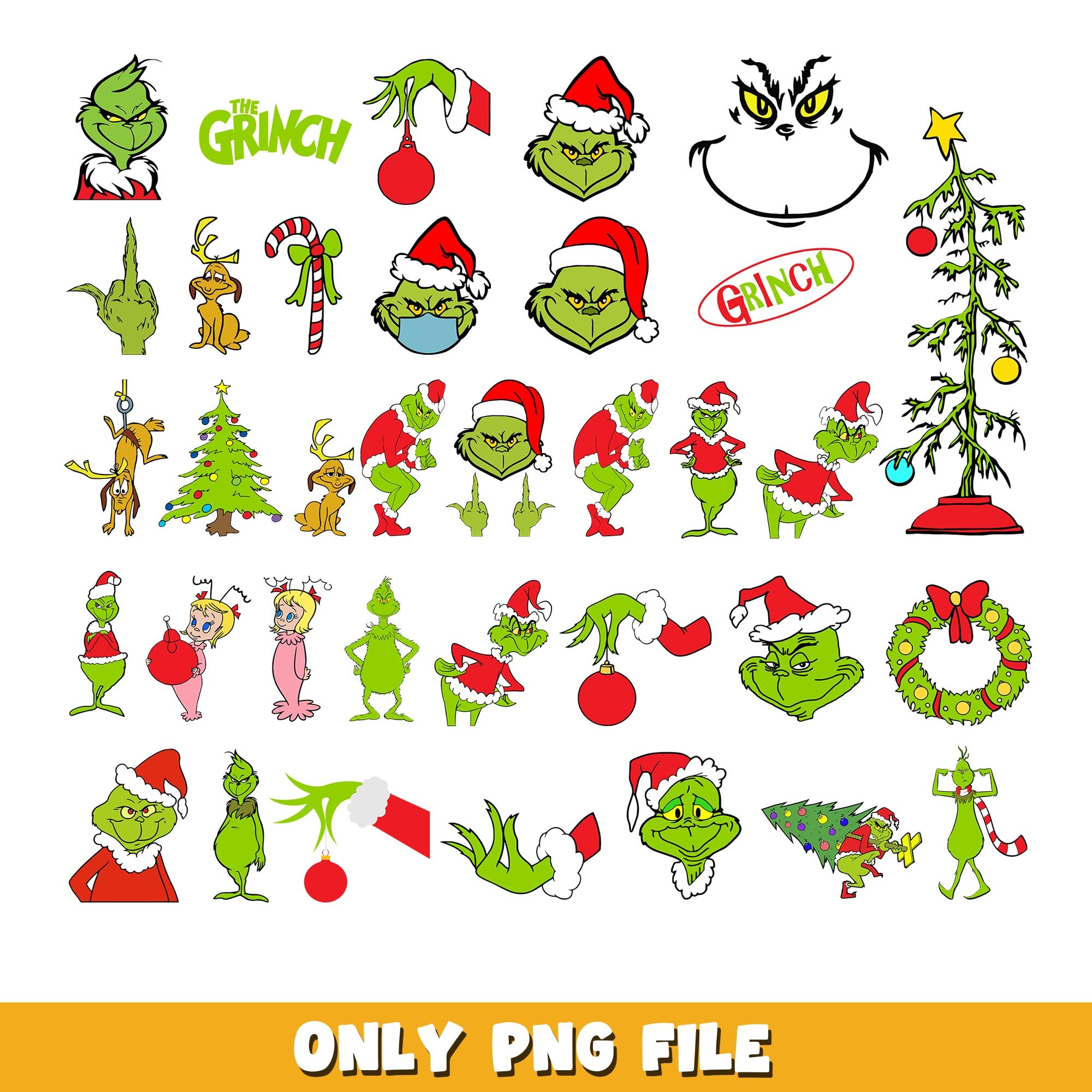 Grinch Christmas png, Grinch bundle png, cartoon png – DreamSVG Store