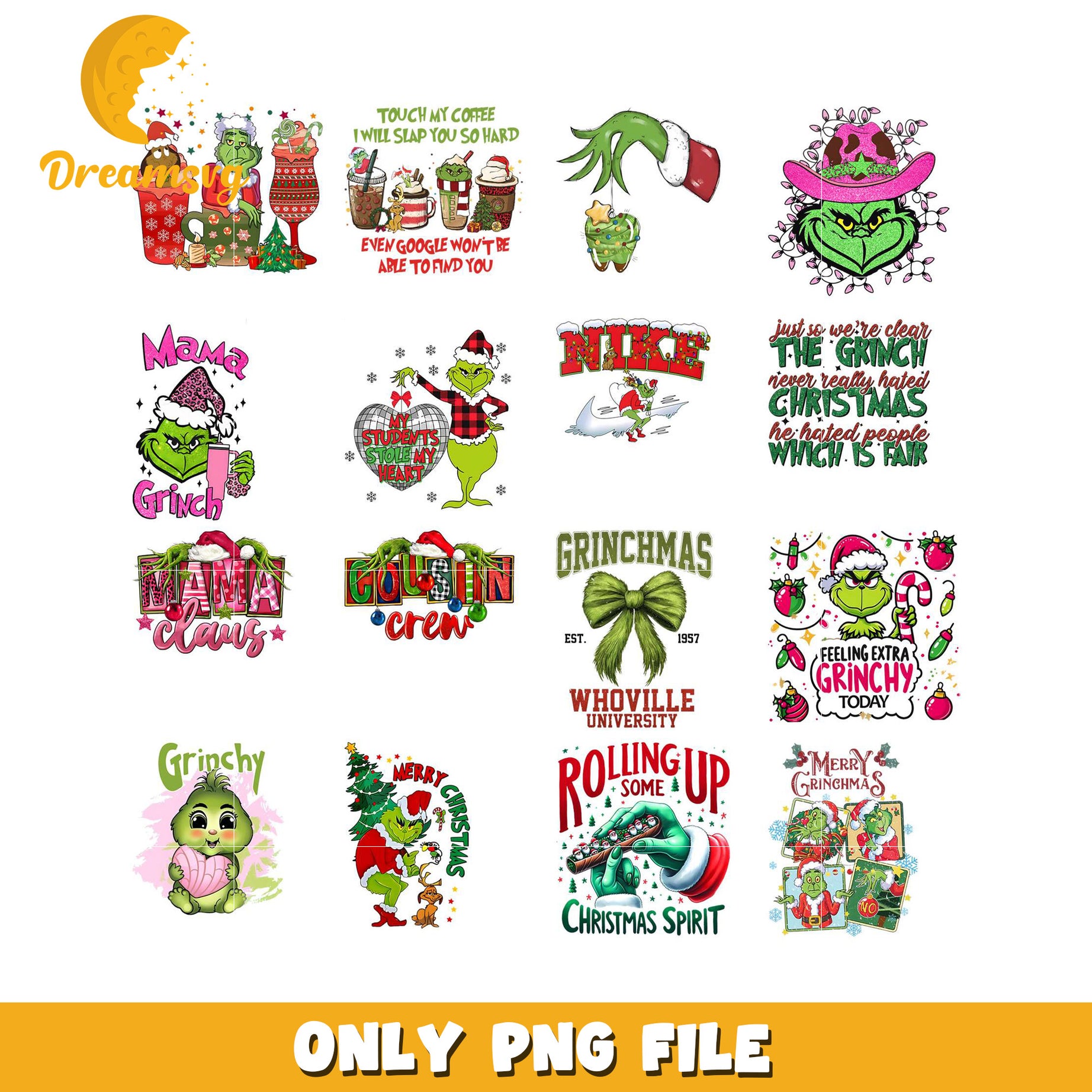 Grinch Christmas Bundle PNG Graphics for Holiday Spirit