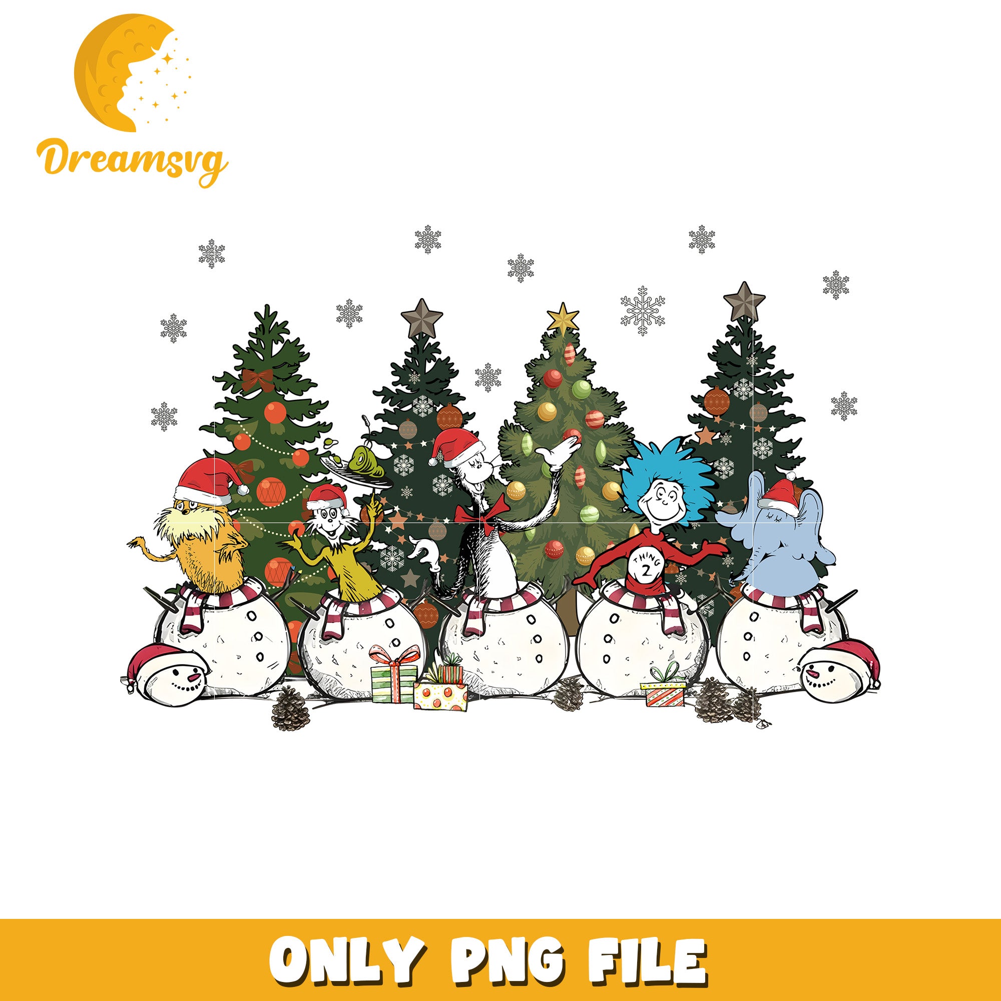Grinch Christmas PNG Snowman Design