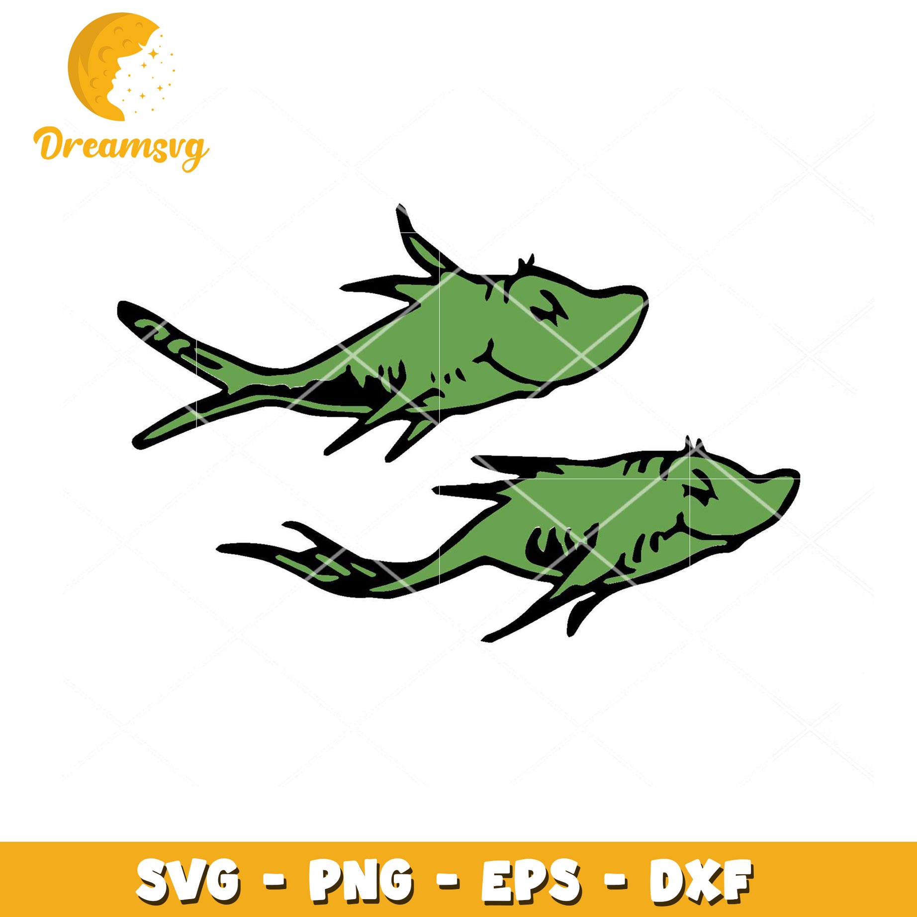 Grinch Fish SVG Cut File Instant Download