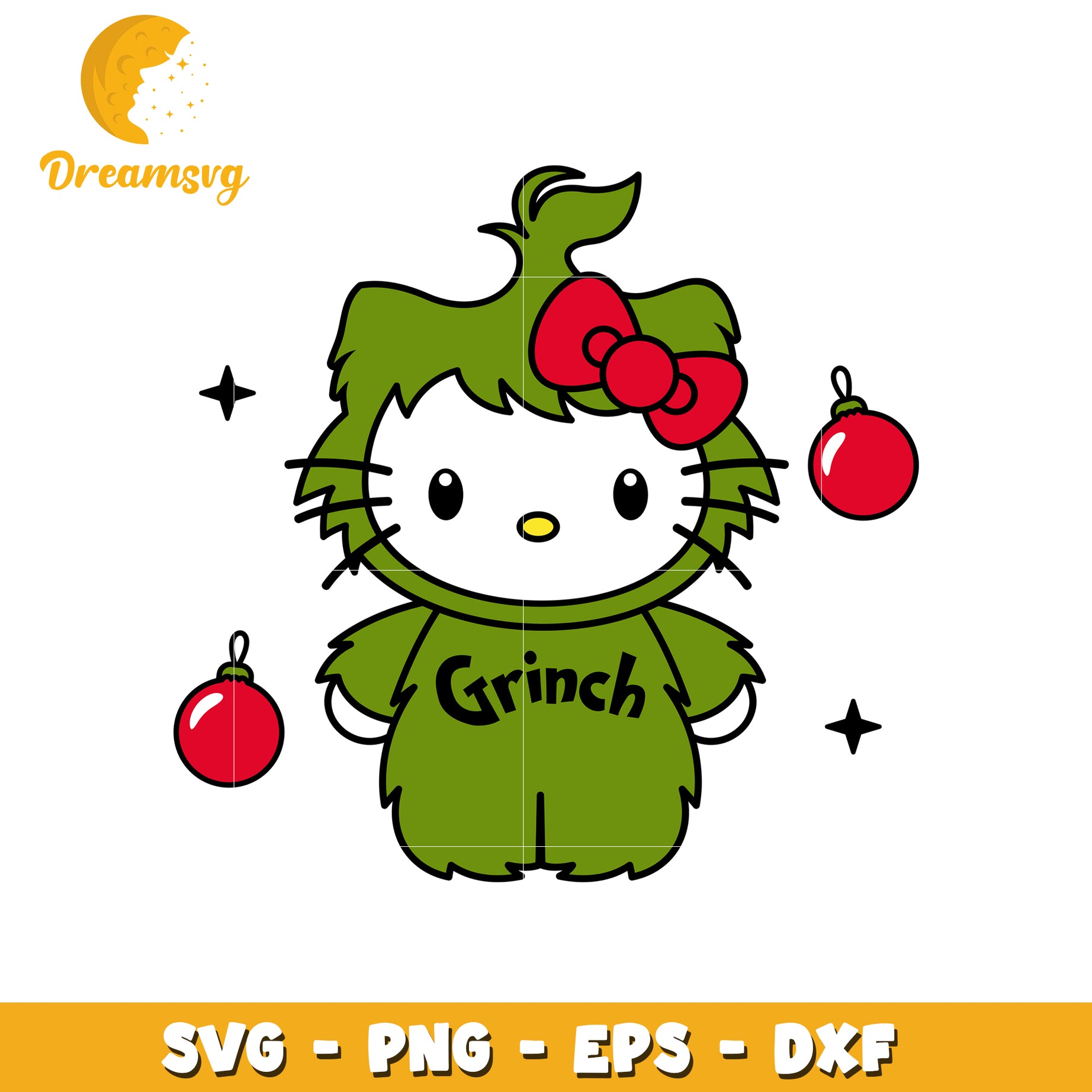 Grinch Hello Kitty SVG Cut File