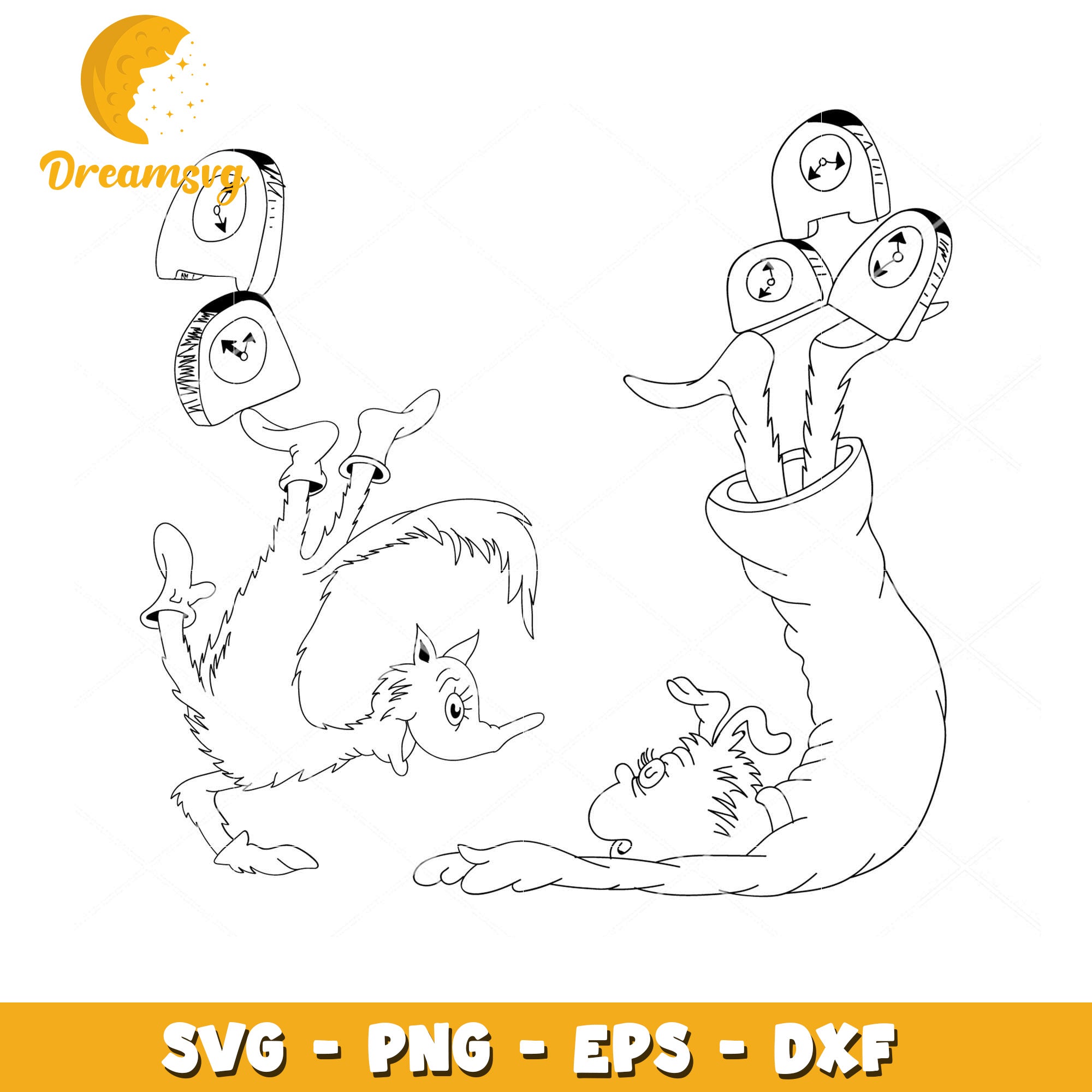 Grinch SVG Coloring Page Instant Download