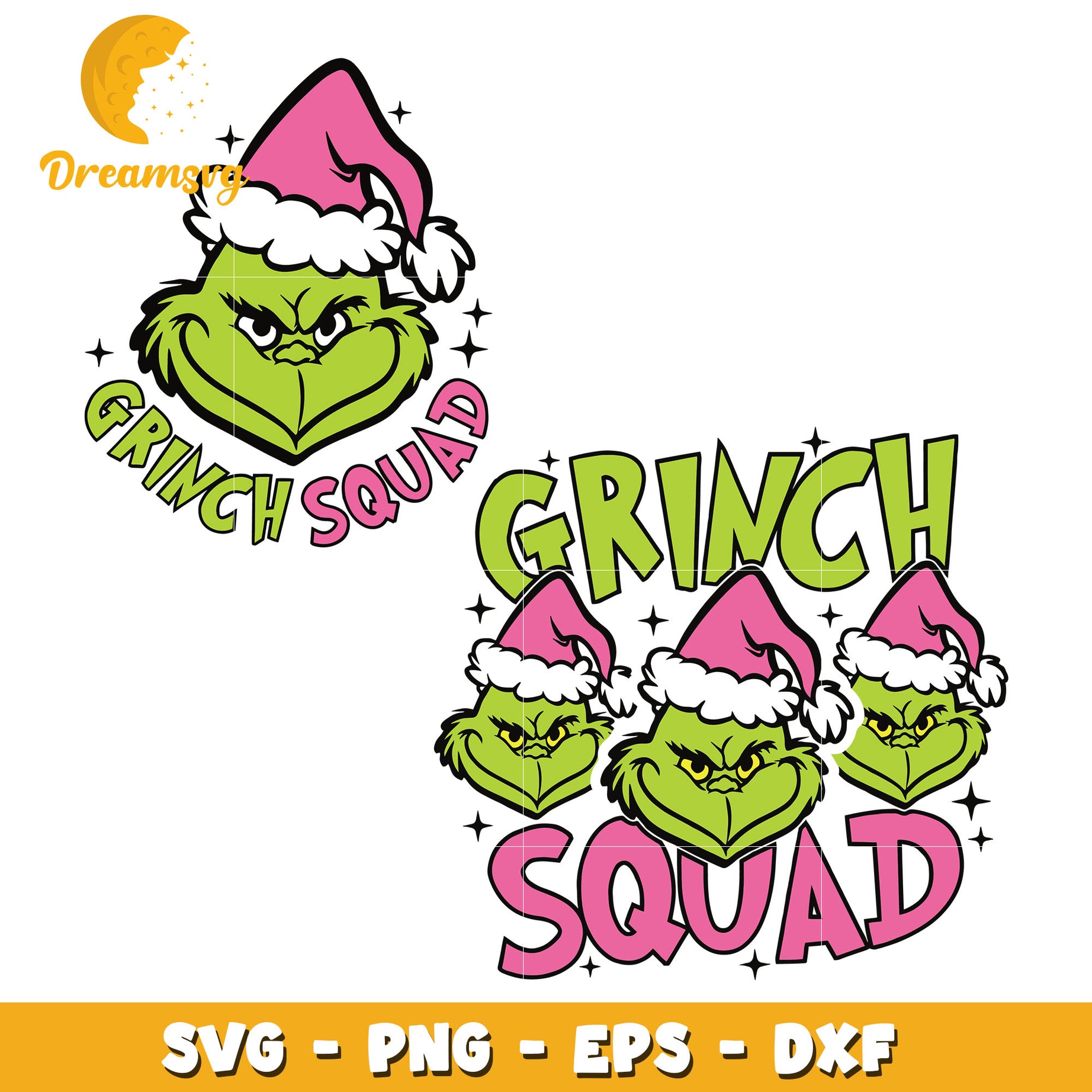 Grinch Squad svg, Grinch pink santa hat svg, Christmas svg