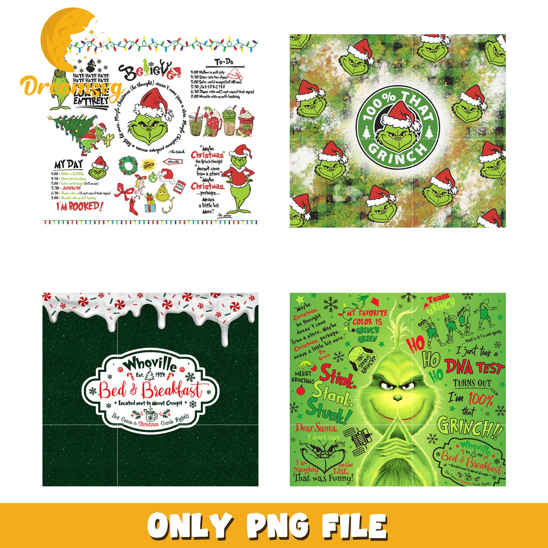 Whoville grinch tumbler design bundle png, whoville the grinch​ png