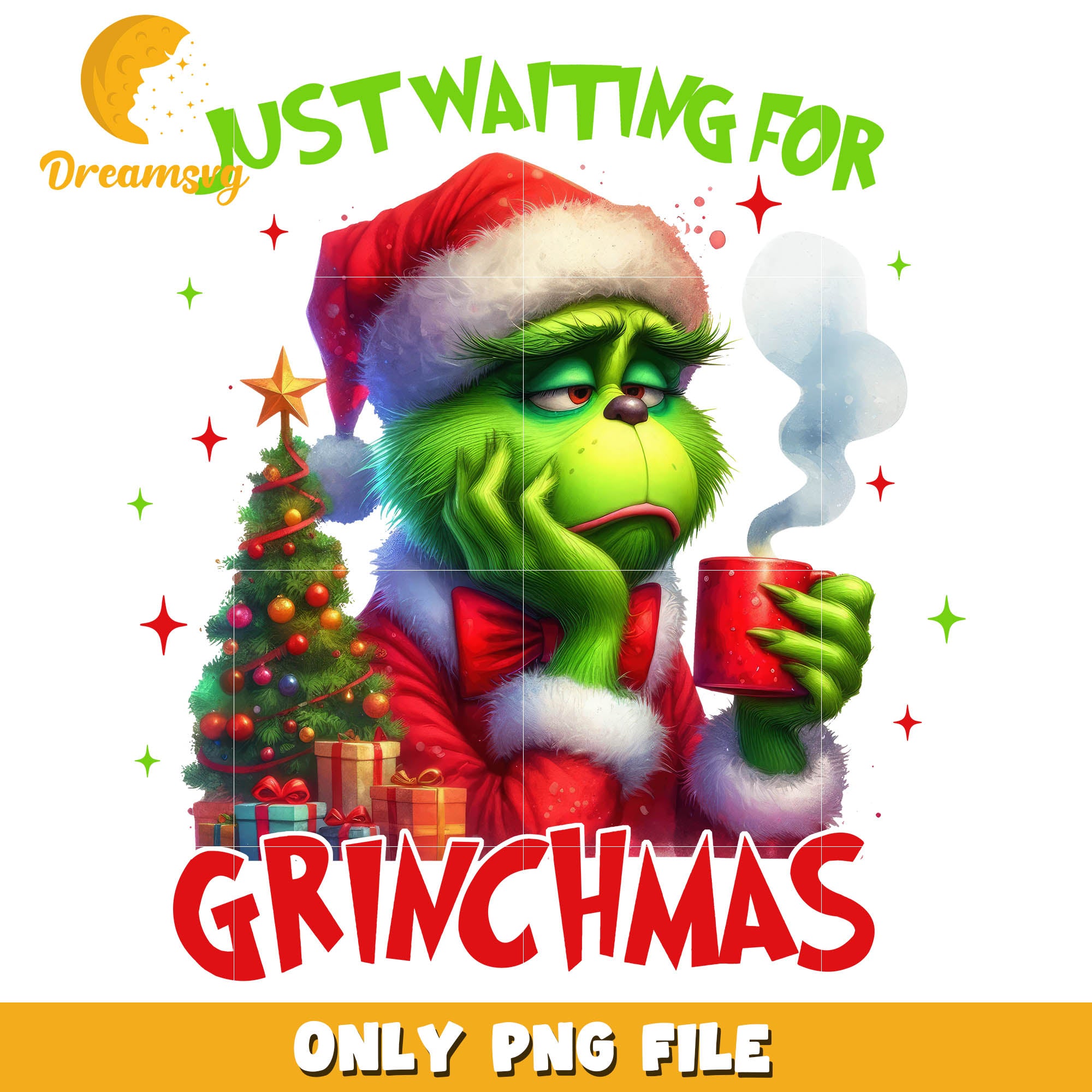 Grinch cup just waiting for christmas png, grinch stanley cup png